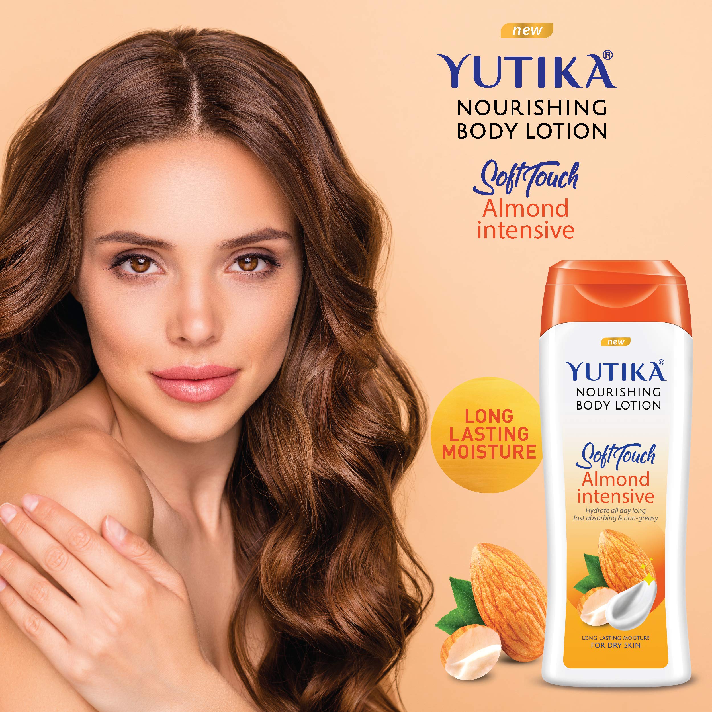 Yuthika Almond Body Lotion 300ml with SPF 30 Sunscreen 100ml - UVA/UVB Protection, Moisturizing & Nourishing Cream for Dry Skin - Perfect for Daily Use, Travel & Outdoor Activities