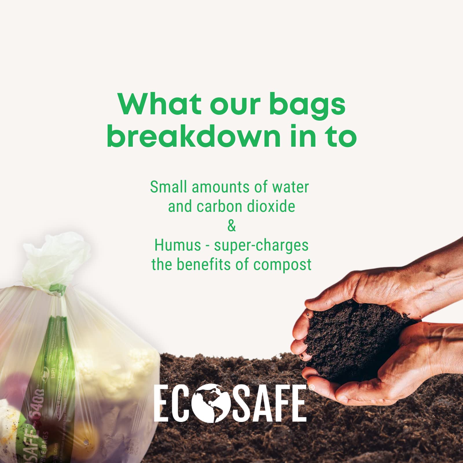 EcoSafe-6400 HB1617-6 Certified Compostable Bags - 16x17