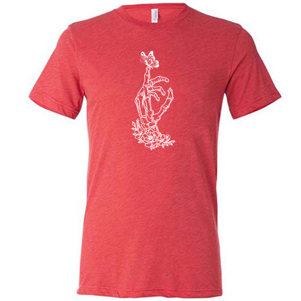Skeleton Hand Butterfly Graphic T-Shirt for Men & Women | Gothic Style Unisex Tee for Halloween, Concerts & Casual Wear
