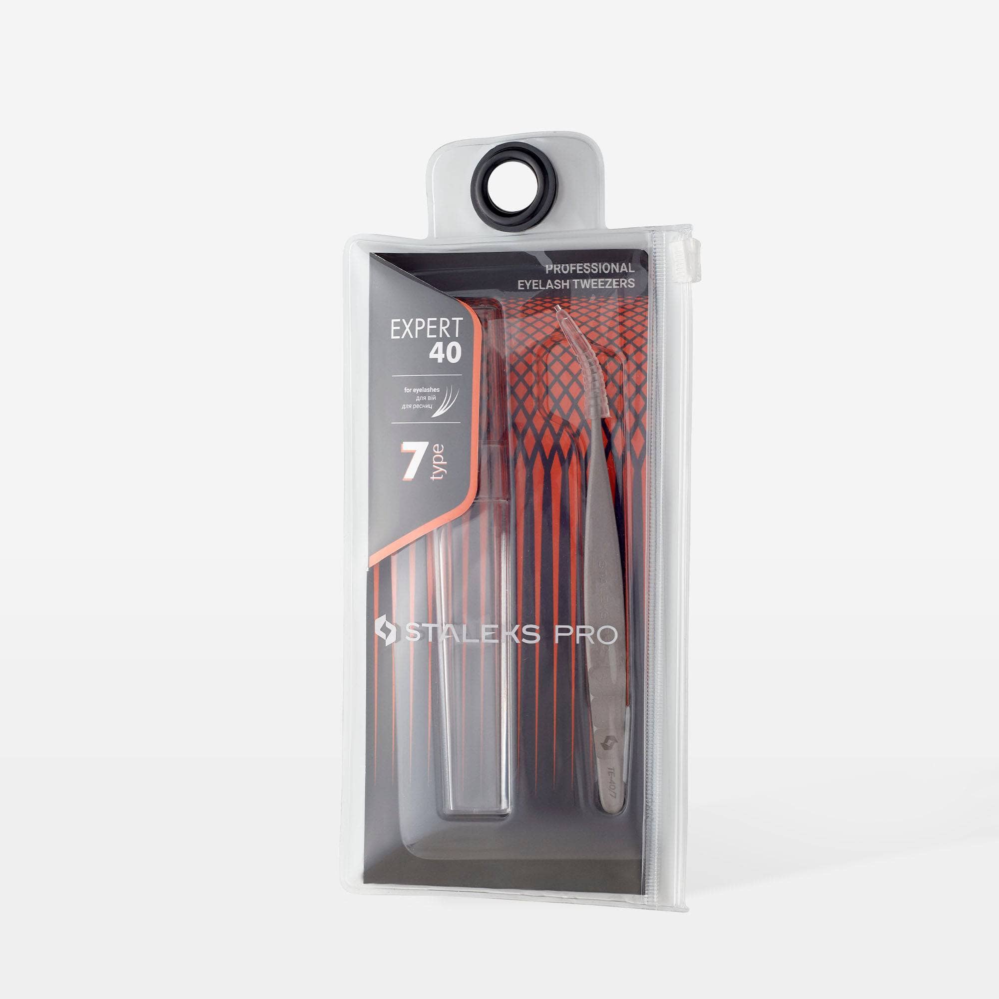 Professional Eyelash Tweezers EXPERT 40 TYPE 7 (Curved) - Precision Eyelash Extension Tools for Salon & Home Use - Perfect for Lash Artists & DIY Beauty