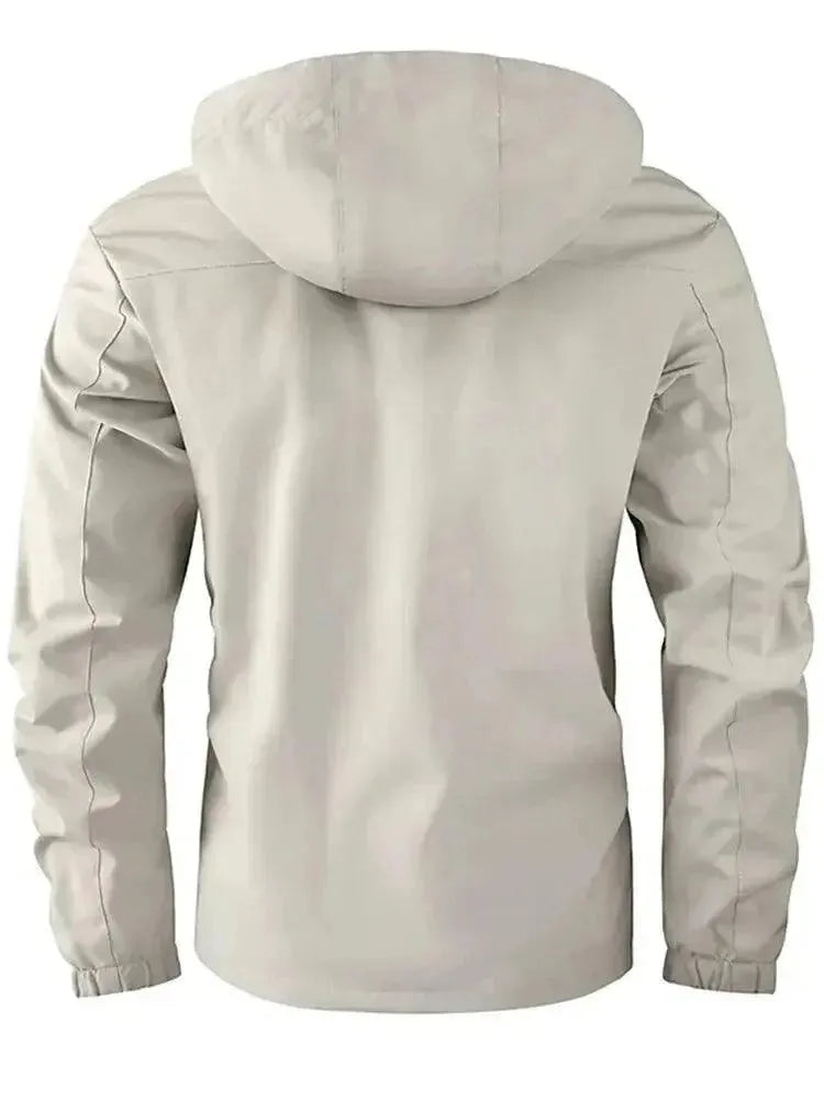Waterproof Hooded Men's Windbreaker Jacket - Lightweight Raincoat for Outdoor Hiking, Running & Travel - Windproof & Breathable Jacket for All Seasons