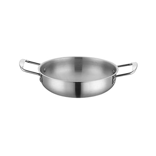 Stainless Steel Stock Pot with Double Handles - 22cm Thickened Soup Pot for Korean Instant Noodles, Seafood Cooking & Kitchen Use | Durable Soup Pan for Home & Restaurant Cooking