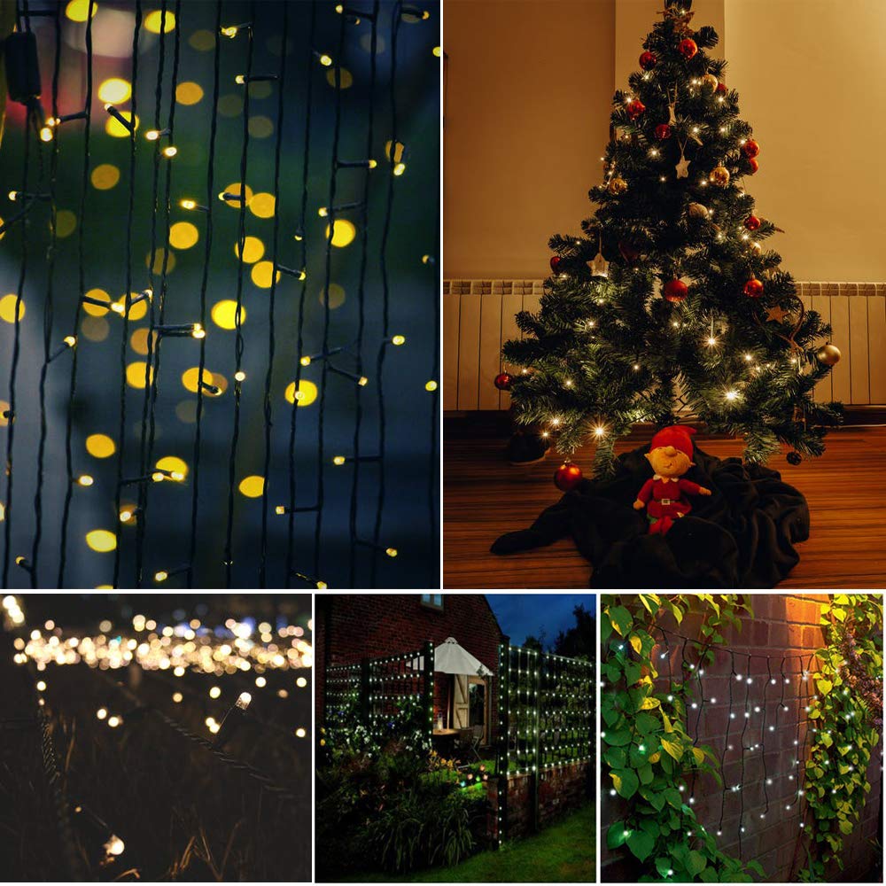 100 LED Battery Remote Control String Lights - 36ft Waterproof Christmas Lights for Indoor/Outdoor Decor, Tree, Wedding, Party, Garden, Wreath & Thanksgiving Decoration | Perfect for Holiday, Home & Event Lighting