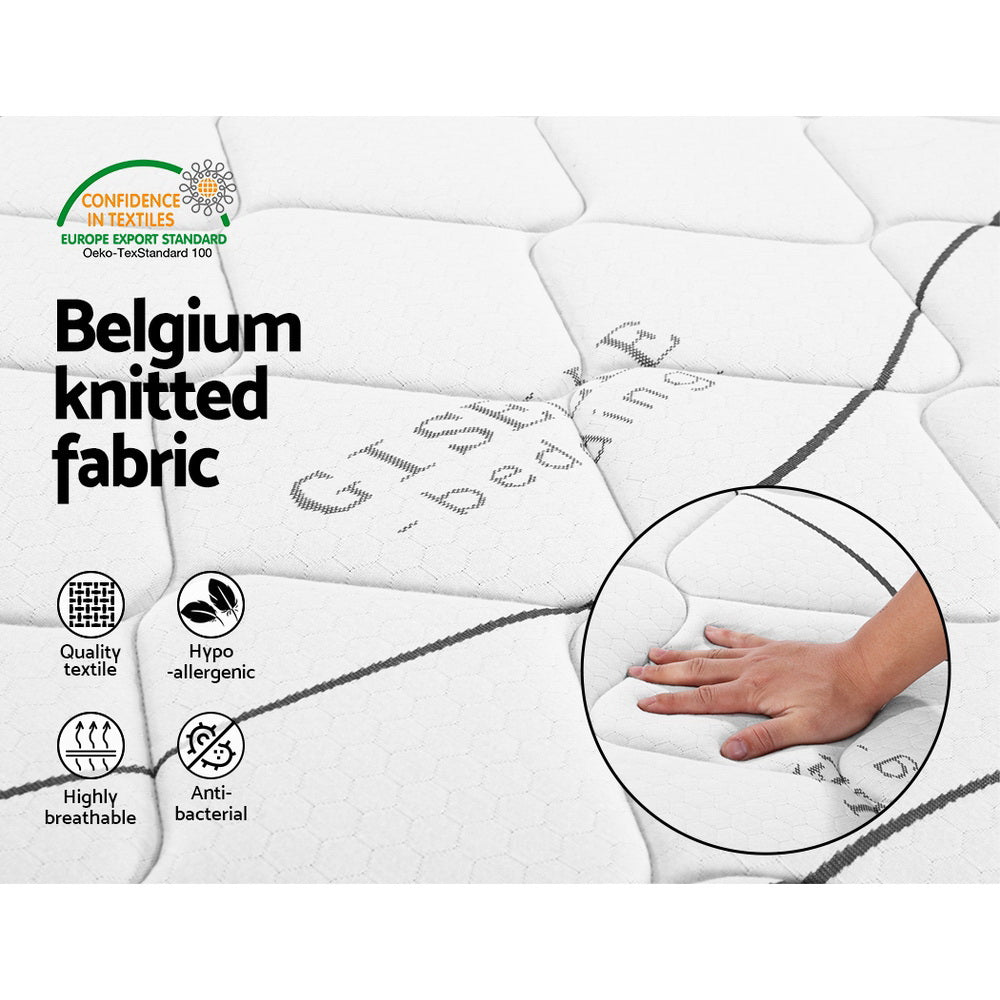 Glay Bonnell Spring Mattress - 16cm Thick Double Size, Medium Firm Support for Back Pain Relief | Perfect for Guest Beds, Dorm Rooms & Small Apartments