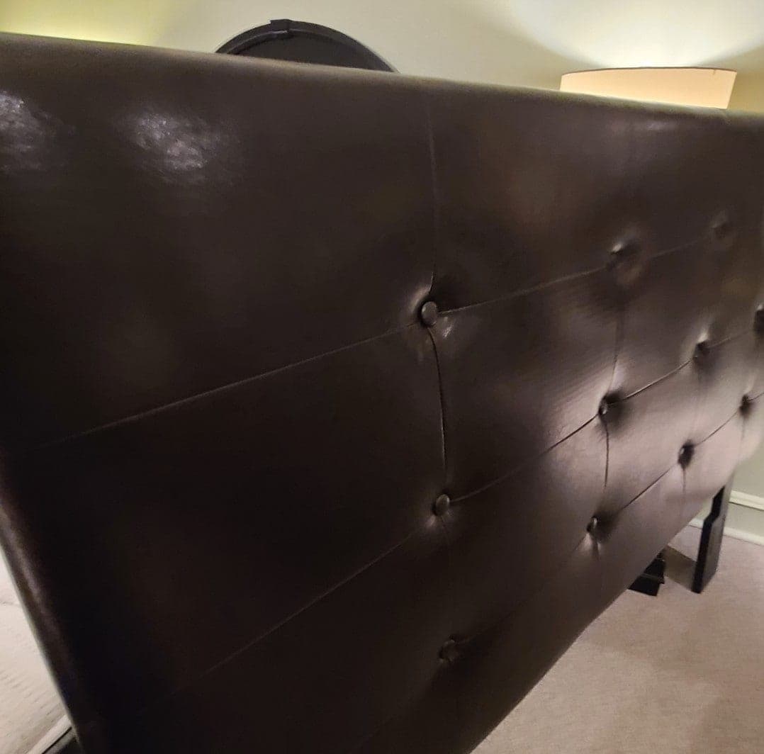 Elegant Upholstered Queen Size Headboard with Nailhead Trim - Perfect for Bedroom Decor and Home Styling