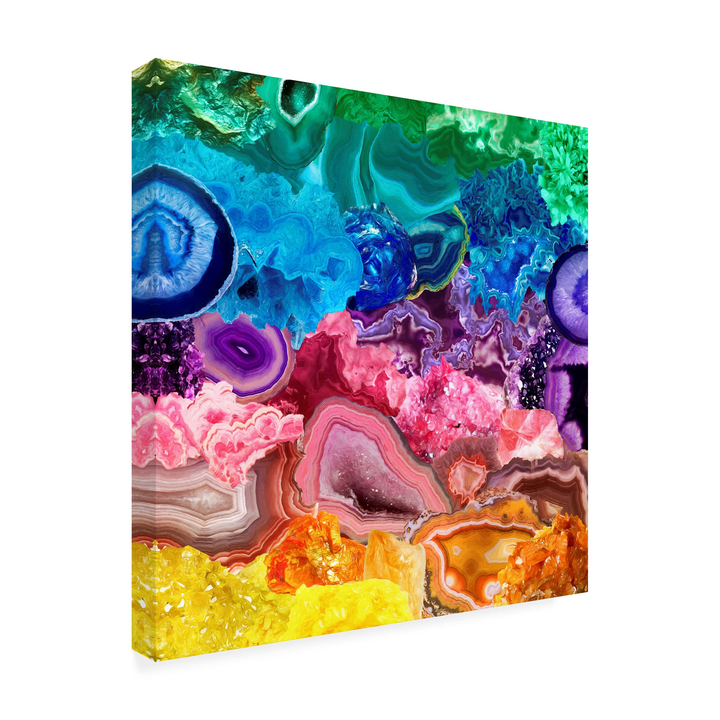 Rainbow Crystals & Geodes Canvas Art - Wall Decor for Living Room