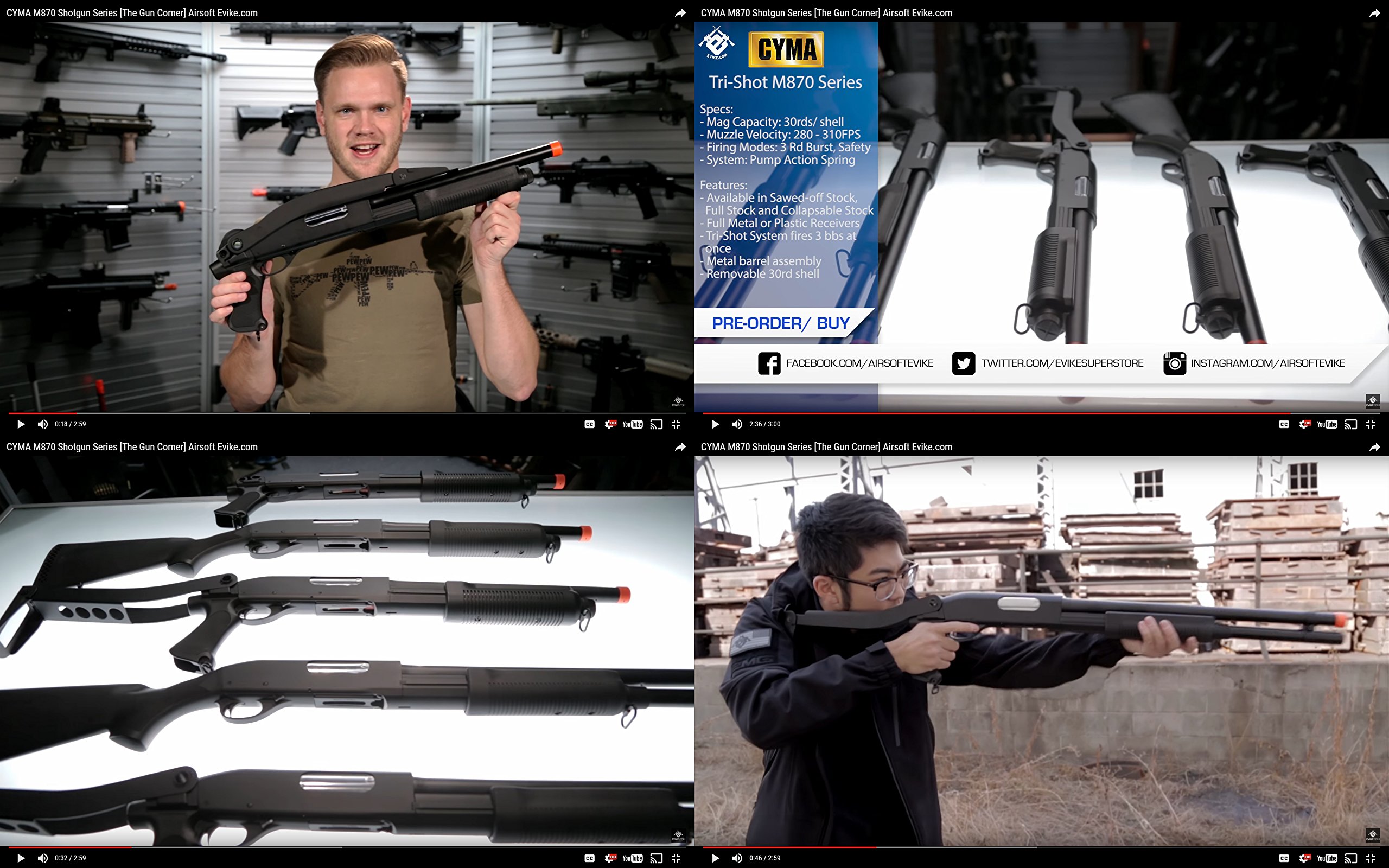 CYMA Standard Full Metal M870 3-Round Burst Multi-Shot Shell Loading Airsoft Shotgun with Folding Stock - Realistic Tactical Training & Outdoor Airsoft Games