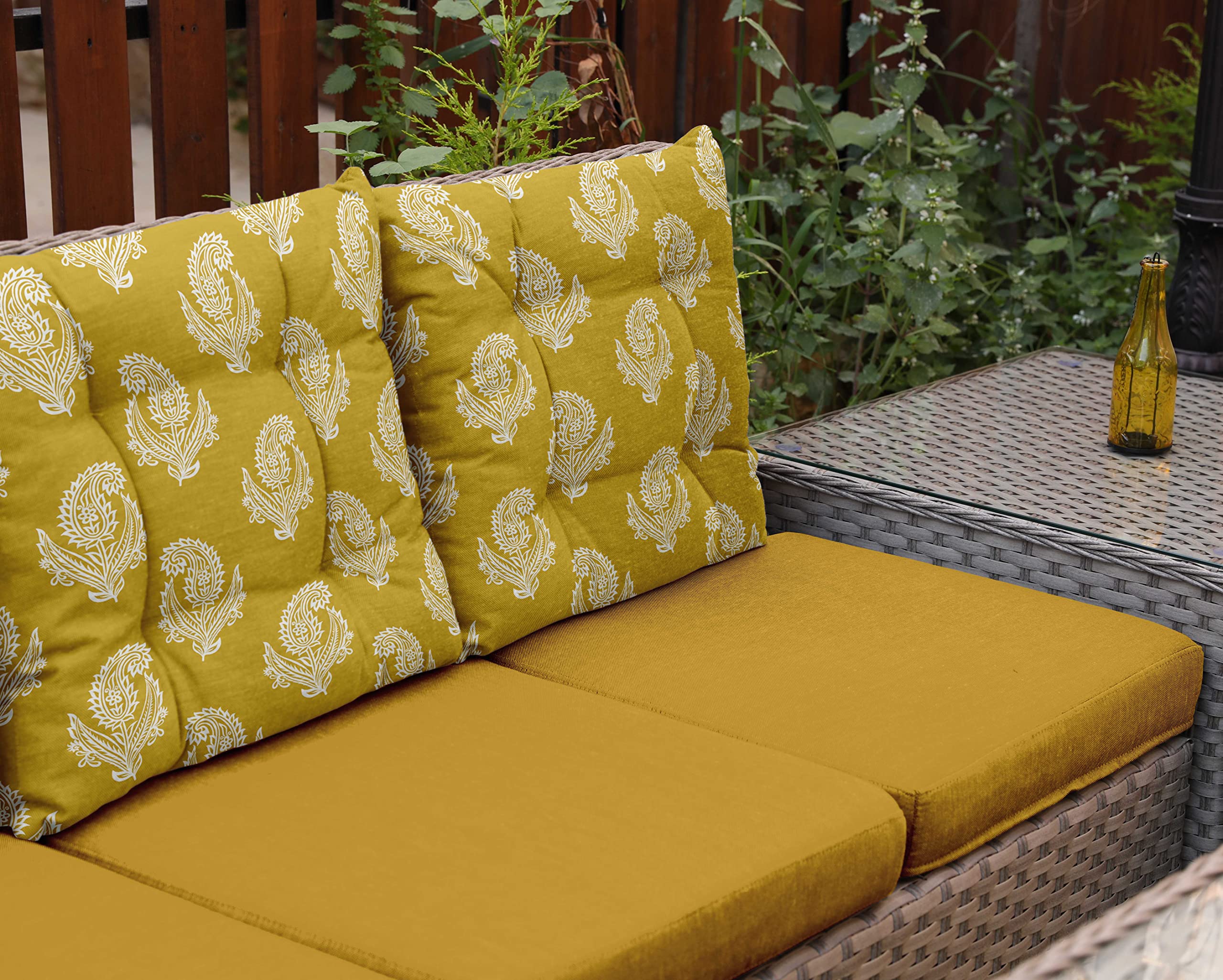 2-Pack Water Resistant Tufted Square Patio Cushions 19