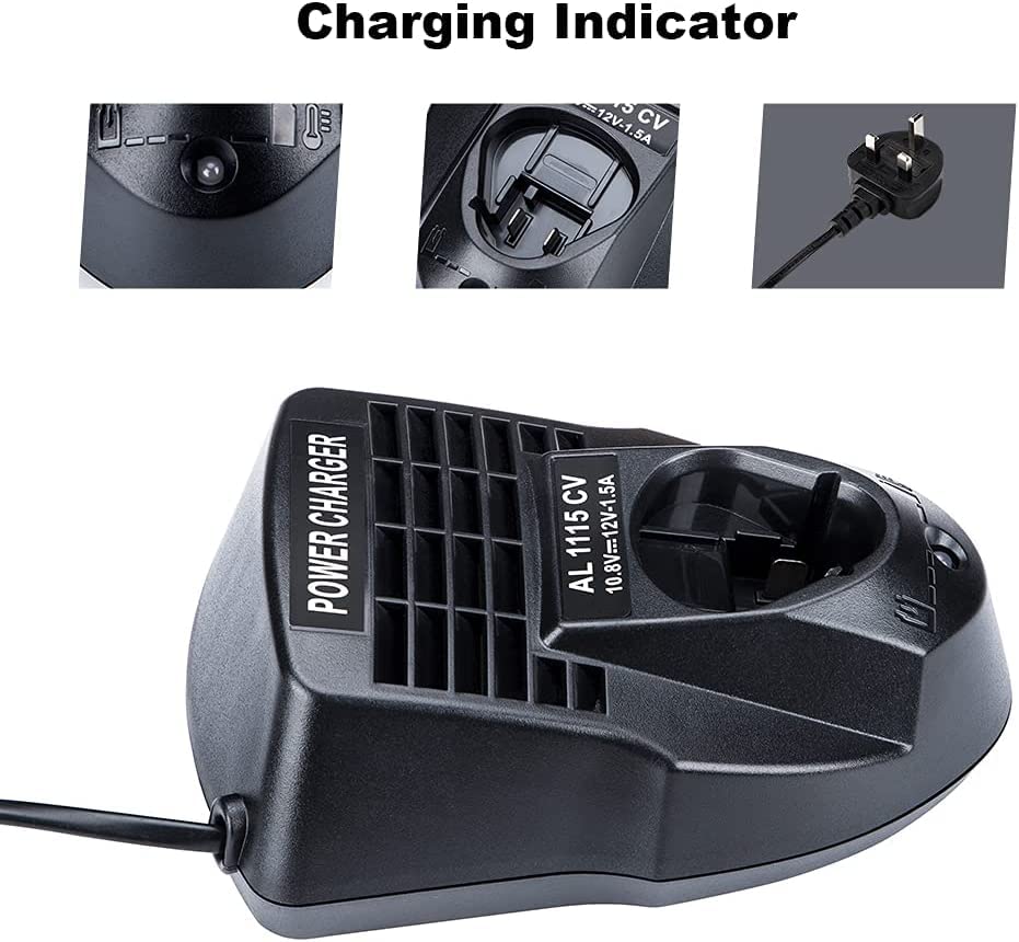 Powilling BC330 12V Replacement Battery Charger for Bosch 12V Lithium-Ion Batteries - Fast Charging, Compatible with Bosch 12V Power Tools, Ideal for Drills, Saws, and DIY Projects