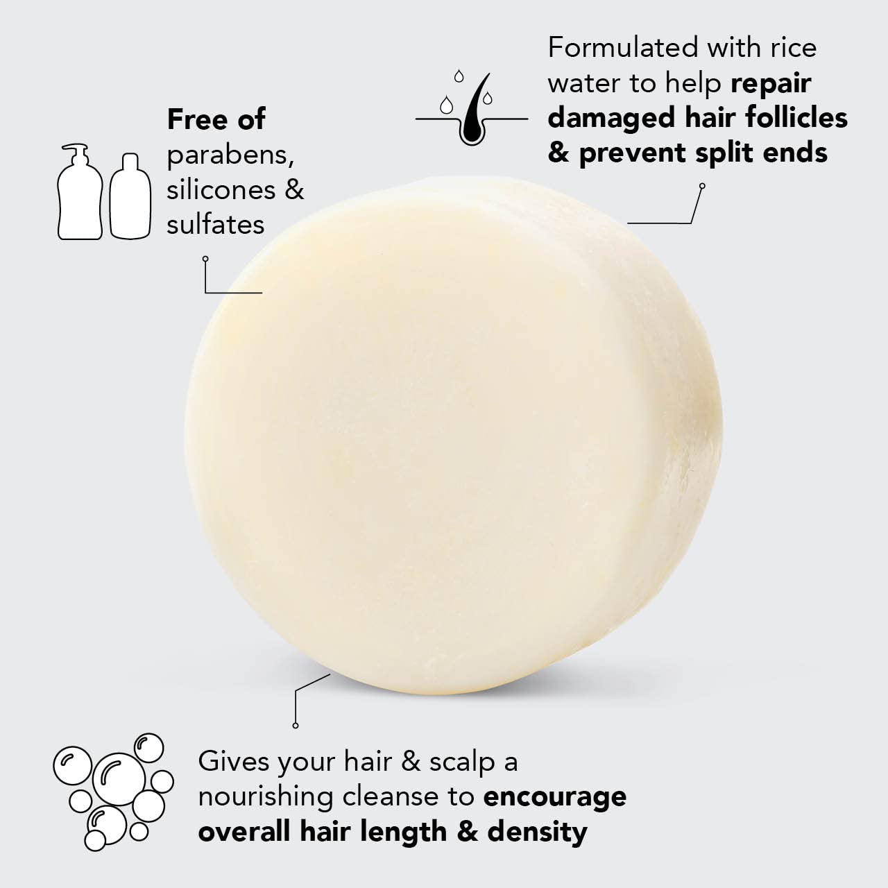 Kitsch Rosemary Oil & Rice Shampoo and Conditioner Bar - Natural Hair Care for Dry & Damaged Hair - Eco-Friendly Solid Shampoo Bar for Travel & Zero Waste Lifestyle