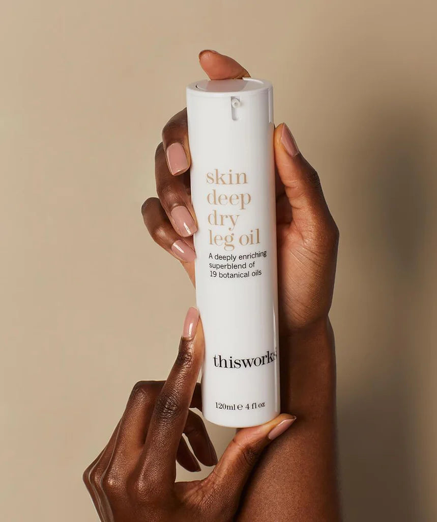 This Works Skin Deep Dry Leg Oil - Hydrating & Nourishing Leg Moisturizer for Dry Skin | Perfect for Post-Shave & Winter Care