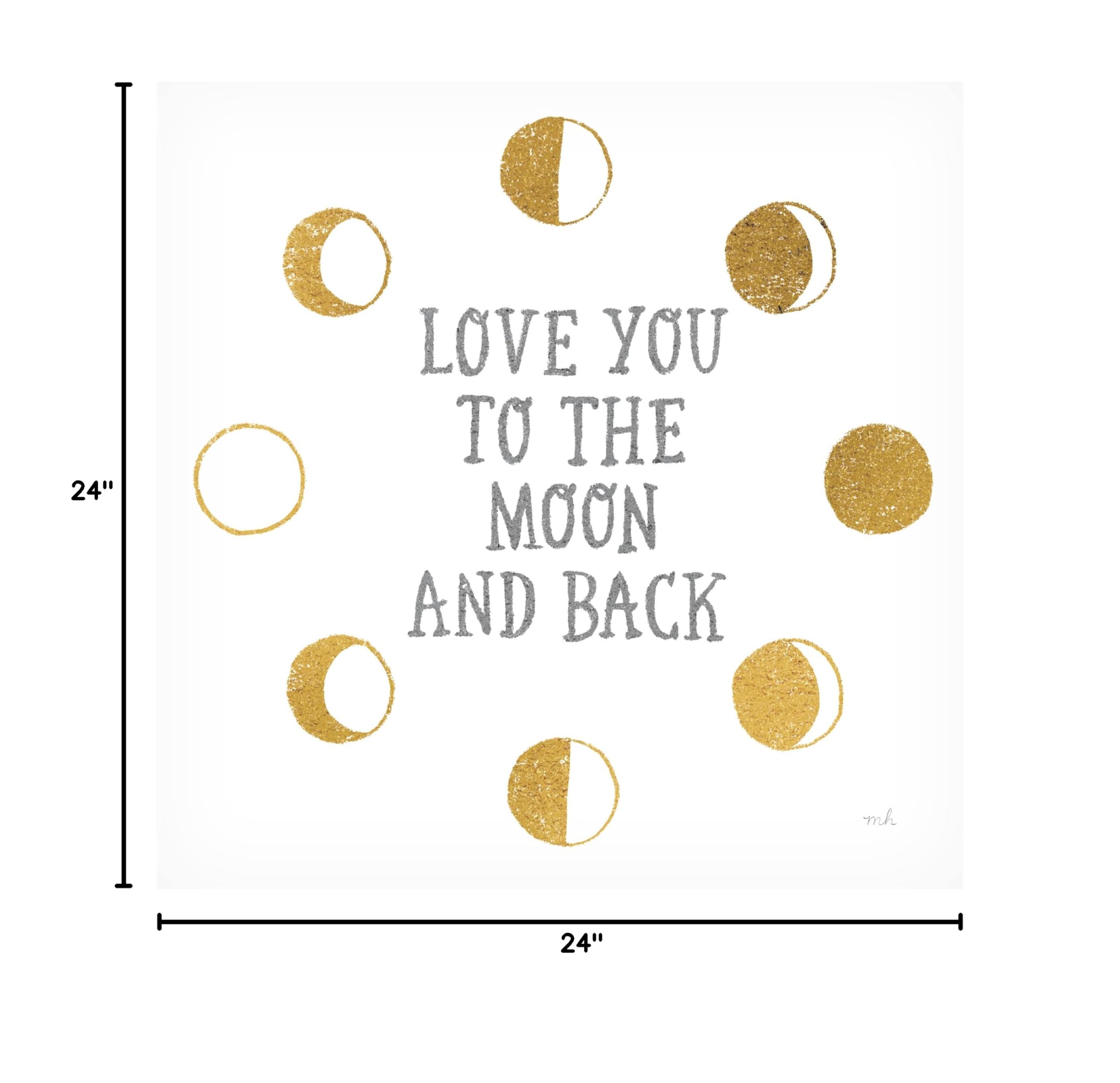 Trademark Fine Art 'To The Moon' Canvas Wall Art Print by Moira Hershey - Space Themed Home Decor for Living Room, Bedroom & Office