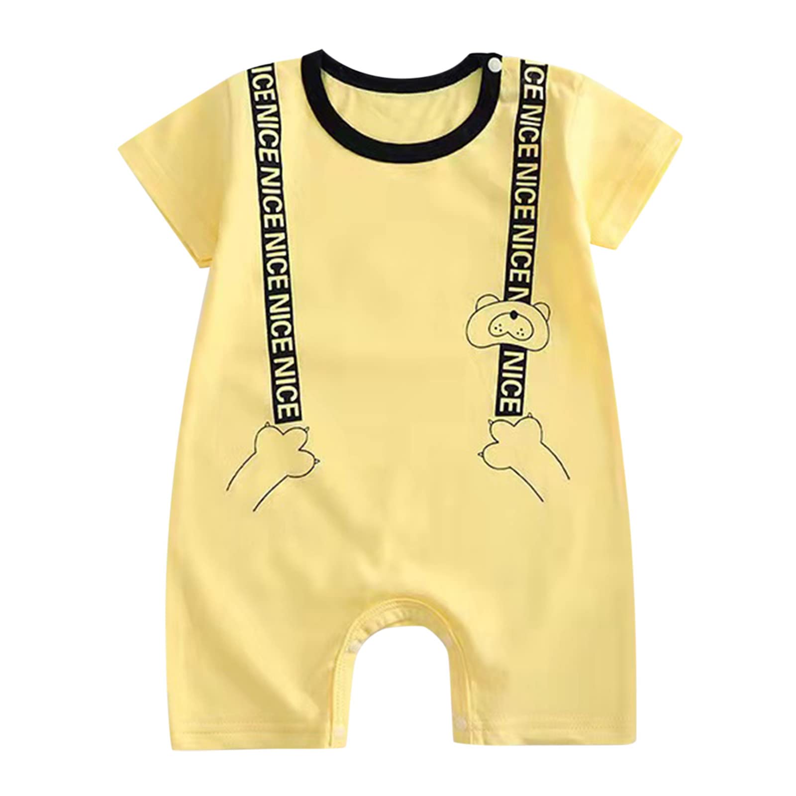Cute Cartoon Baby Romper - Cotton Short Sleeve Jumpsuit for Newborn Boys & Girls | Playtime & Photo Outfits