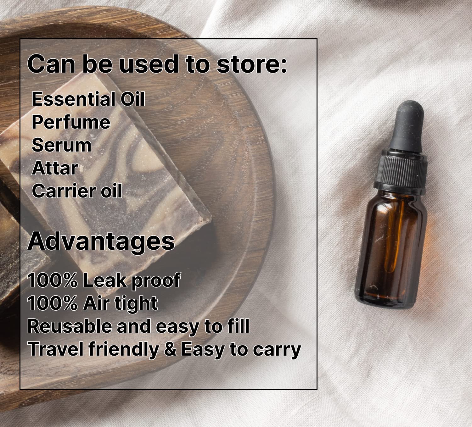 5ml Amber Glass Essential Oil Bottles with Golden Dropper Caps - Leak Proof Refillable Serum Bottles for Face Oils & DIY Skincare (Pack of 4) - Perfect for Aromatherapy, Travel & Home Storage