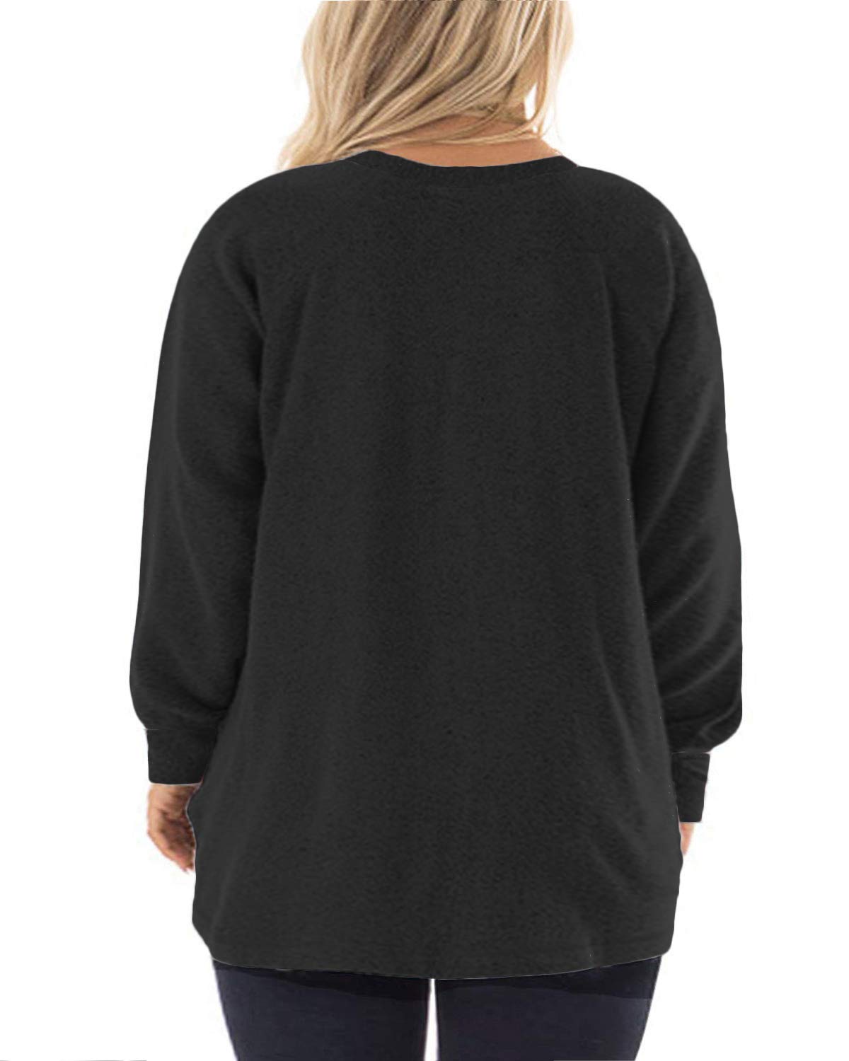 DOLNINE Women's Plus Size Color Block Sweatshirt - Long Sleeve Pocket Pullover Top for Casual Wear, Loungewear & Fall Outfits