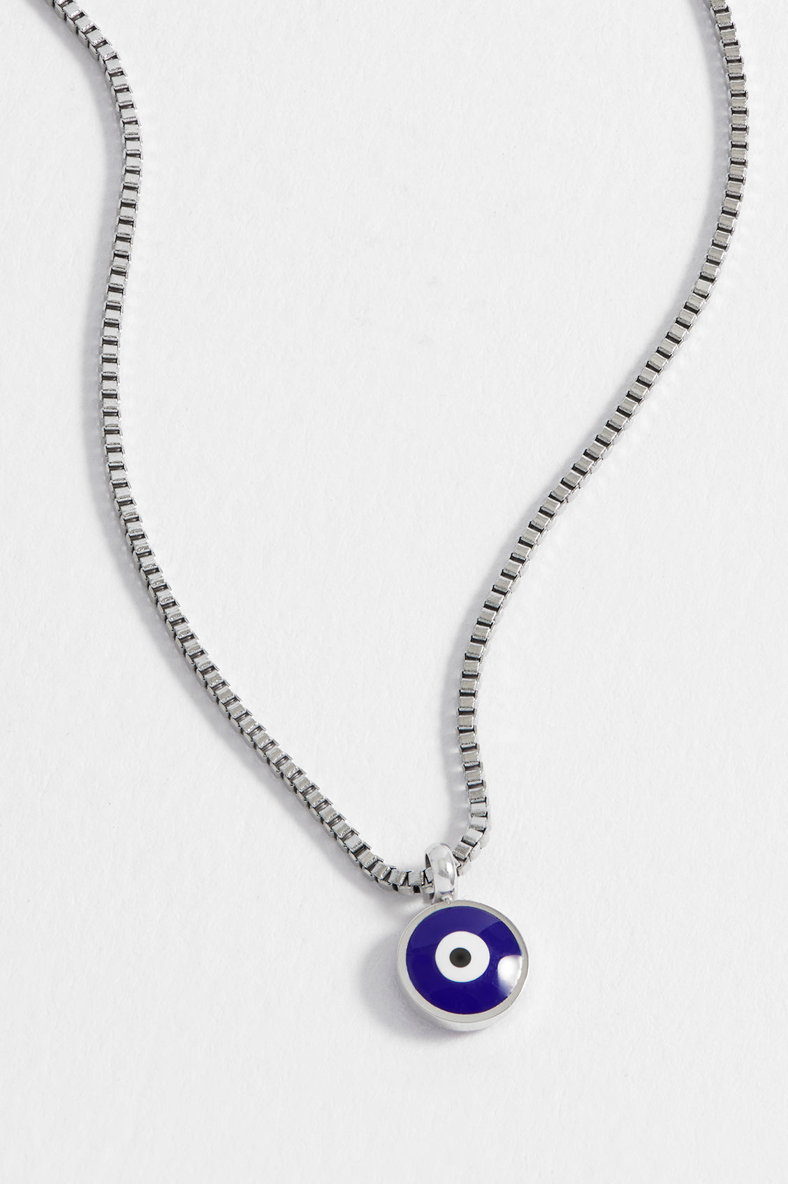Evil Eye Necklace for Men - Stainless Steel Enamel Pendant with Adjustable Chain - Protection & Style for Everyday Wear, Gifts & Spiritual Jewelry