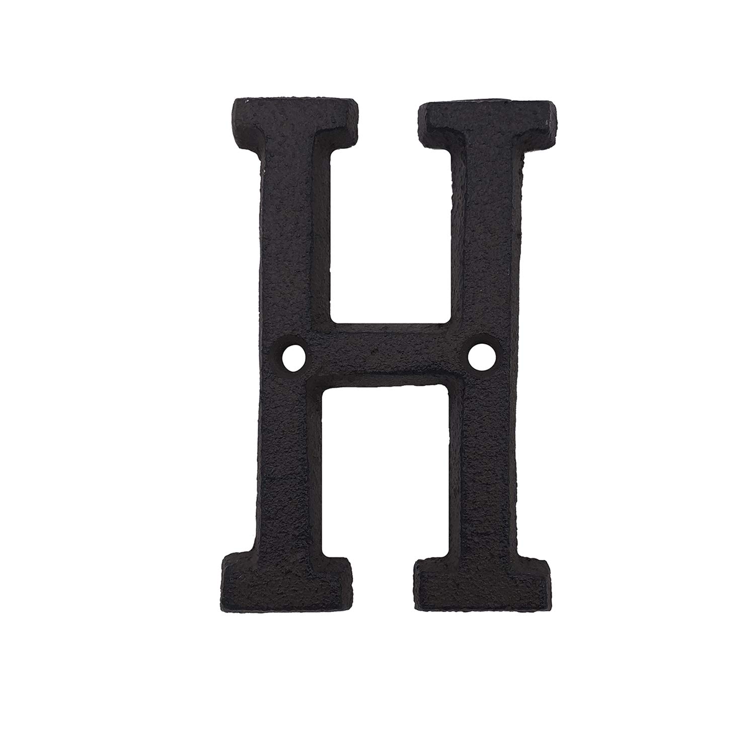 3 Inch Solid Cast Iron House Numbers - Durable Outdoor Address Plaque for Mailbox, Front Door, Porch & Garden Decor (Letter H)