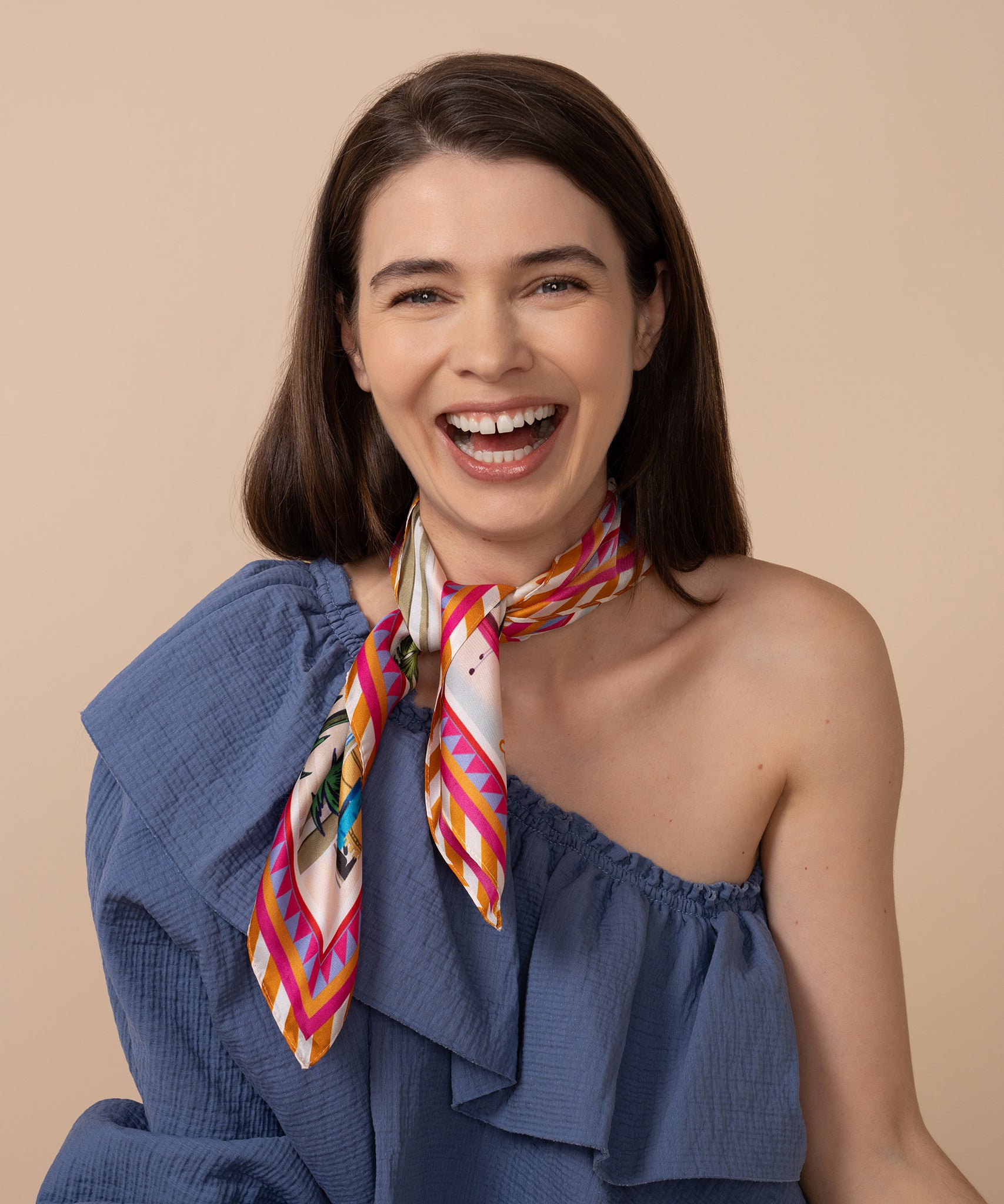 Positano Silk Bandana Scarf - Lightweight & Soft Fashion Accessory for Women & Men - Perfect for Travel, Beach, Hair Styling & Outfit Accessorizing