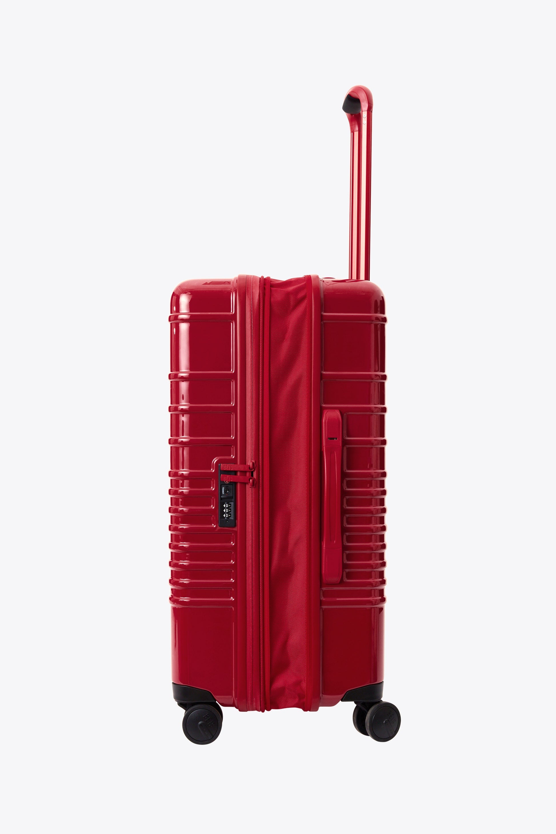 Textured Red Medium Check-In Roller Luggage - Perfect for Air Travel & Weekend Getaways