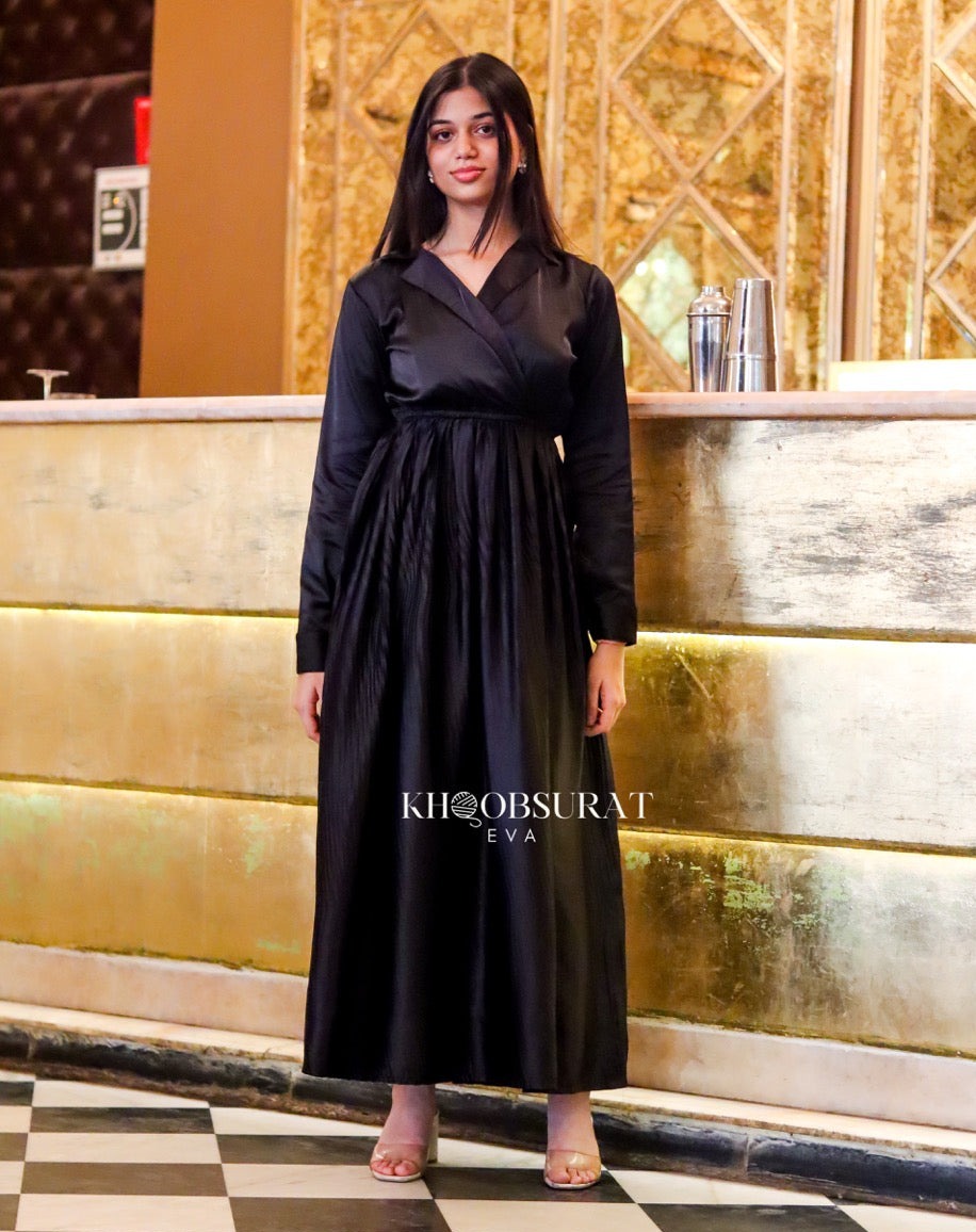 Elegant Black Cocktail Dress for Women - Perfect for Evening Parties, Weddings & Formal Events
