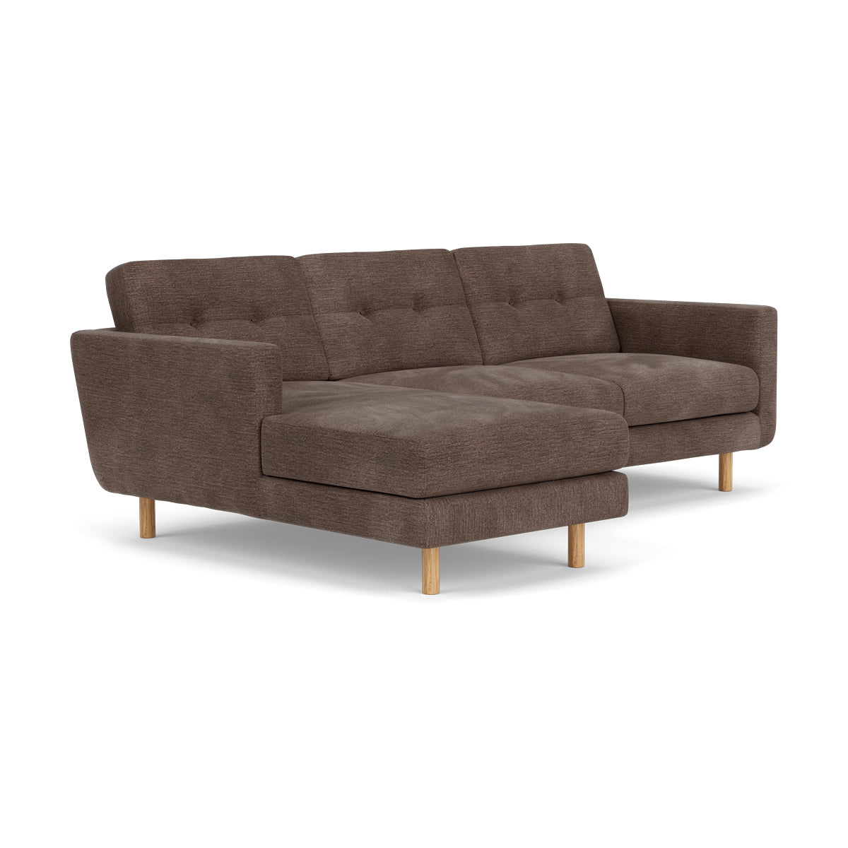 Conrad Fabric Left Chaise Sofa - Modern L-Shaped Sectional Couch with Reversible Chaise Lounge for Living Room, Apartment & Home Theater Comfortable Seating