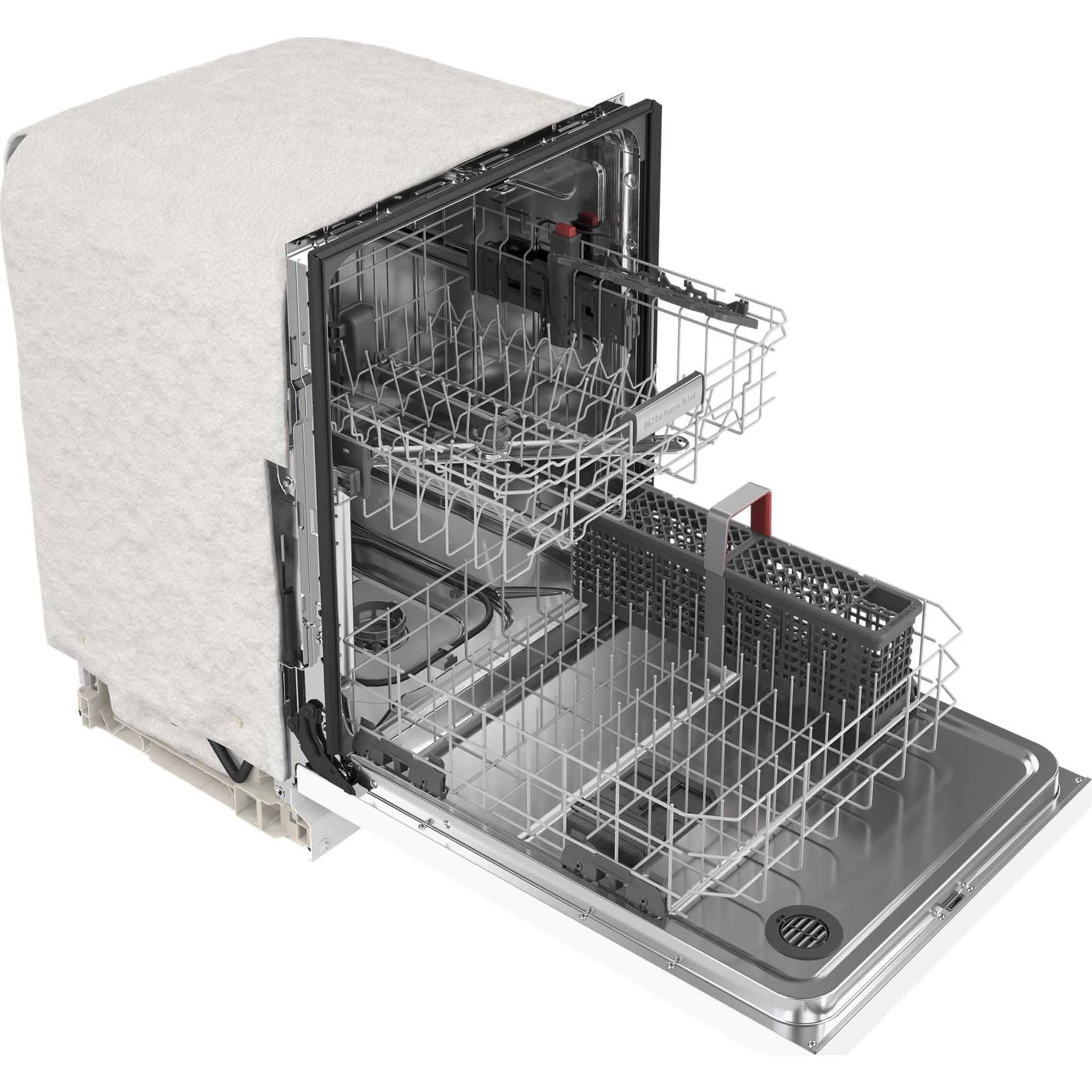 KitchenAid KDFE104KWH Built-in Dishwasher - 24 Inch White Energy Star Certified for Modern Kitchens | Perfect for Small Families & Daily Dish Cleaning