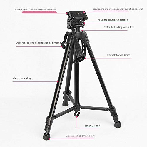 Eighosee 55 Inch/140cm Camera Tripod with Phone Holder & Carry Bag - Heavy Duty 3KG Max Load for DSLR, Smartphone, Live Streaming, YouTube Videos & Photography