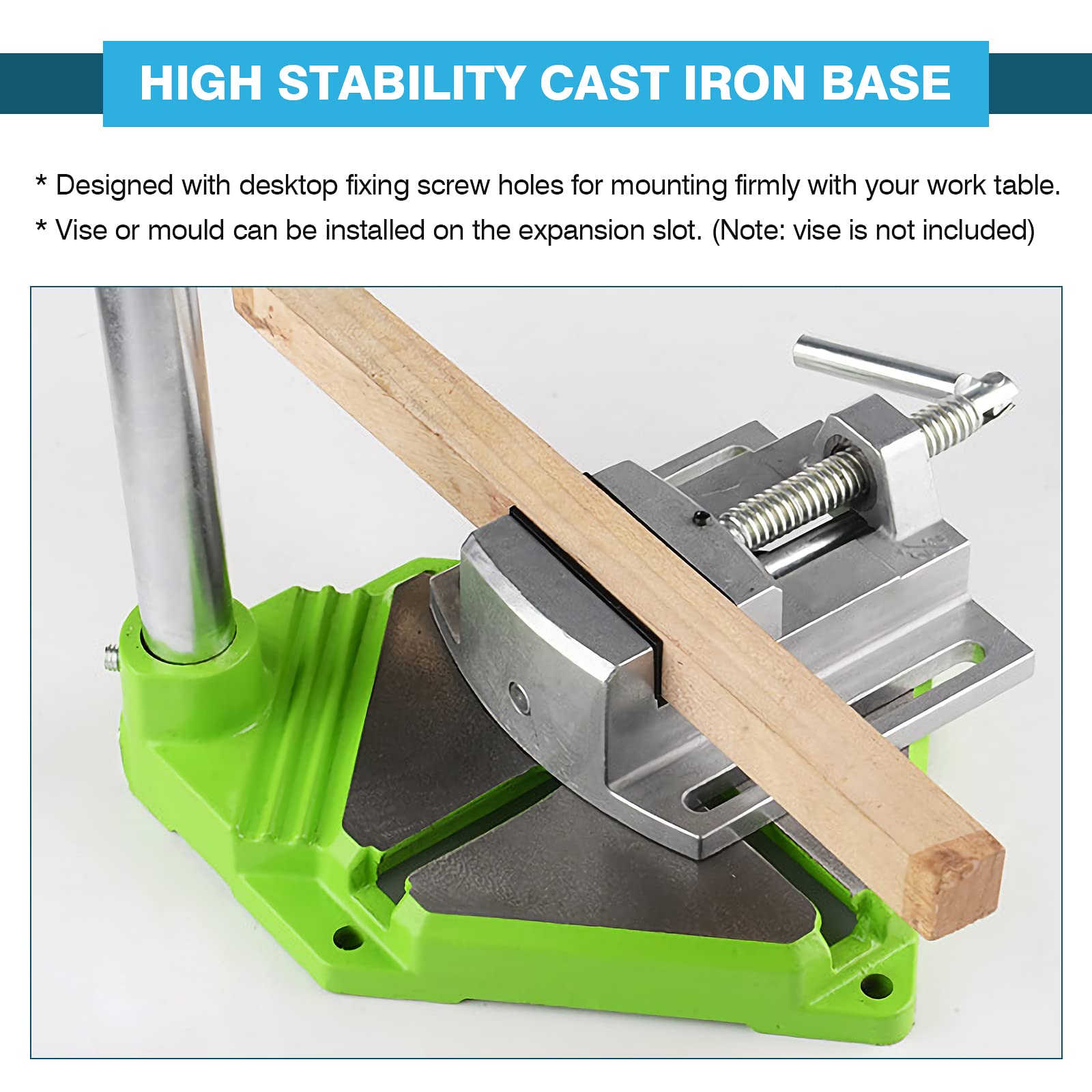 IronWalls Universal Drill Press Stand for Hand Drills - 90° Rotating Adjustable Bench Clamp Holder, Workbench Repair Tool & Drill Press Table Adapter | Perfect for Woodworking, Metalworking & DIY Home Projects