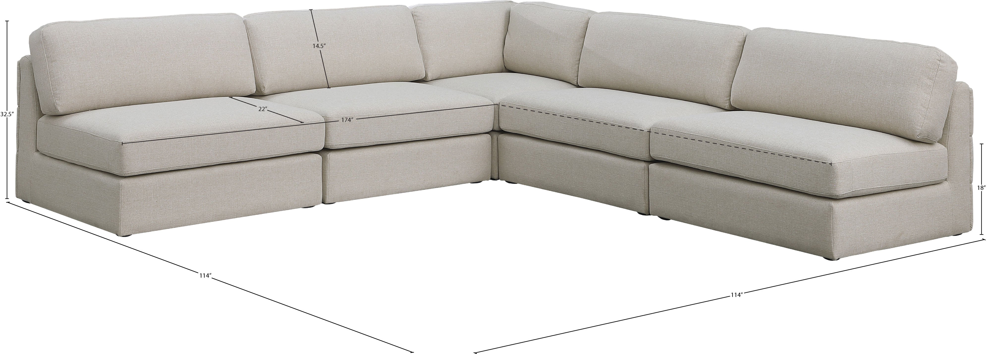 Beckham Durable Linen Textured Fabric Modular Sectional Sofa - Modern L-Shaped Couch for Living Room, Family Room & Home Theater Comfortable Seating