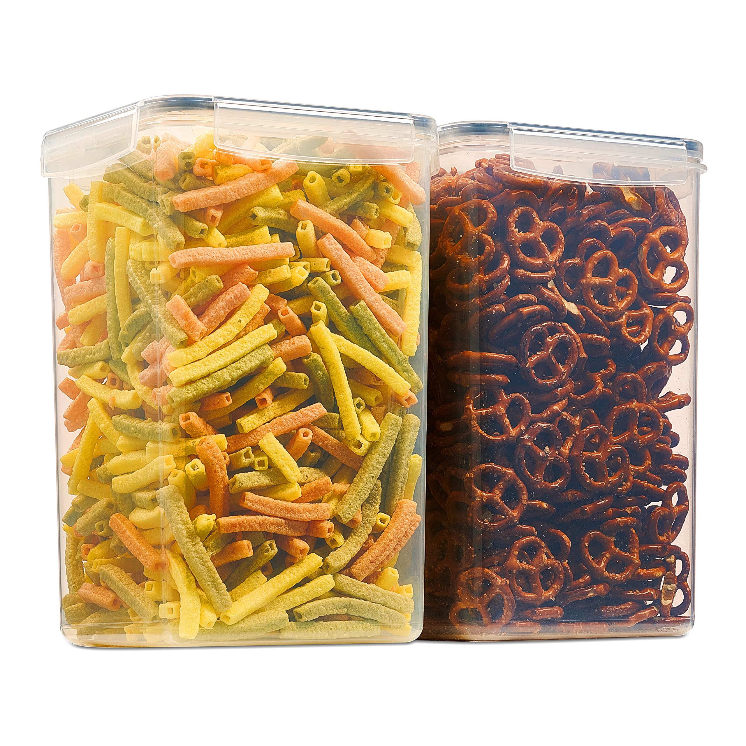 2 Pack Extra Large Airtight Food Storage Containers - 6.5L / 220 Oz BPA Free Clear Plastic Kitchen & Pantry Organization for Flour, Sugar, Rice & Baking Supplies - Includes Labels, Marker & Spoon Set - Perfect for Meal Prep, Bulk Storage & Home Organization
