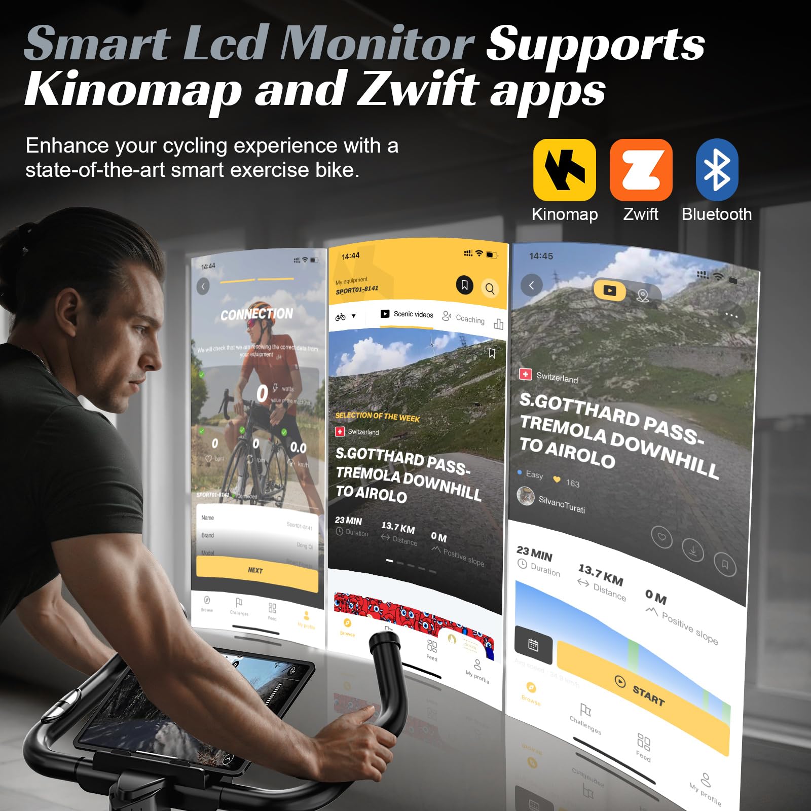 Labgrey Magnetic Exercise Bike - Smart App Compatible Indoor Cycling Bike with Heart Rate Sensor, Adjustable Resistance, Comfortable Seat Cushion & Quiet Operation - Perfect for Home Cardio Workouts, Weight Loss Training & Fitness Enthusiasts