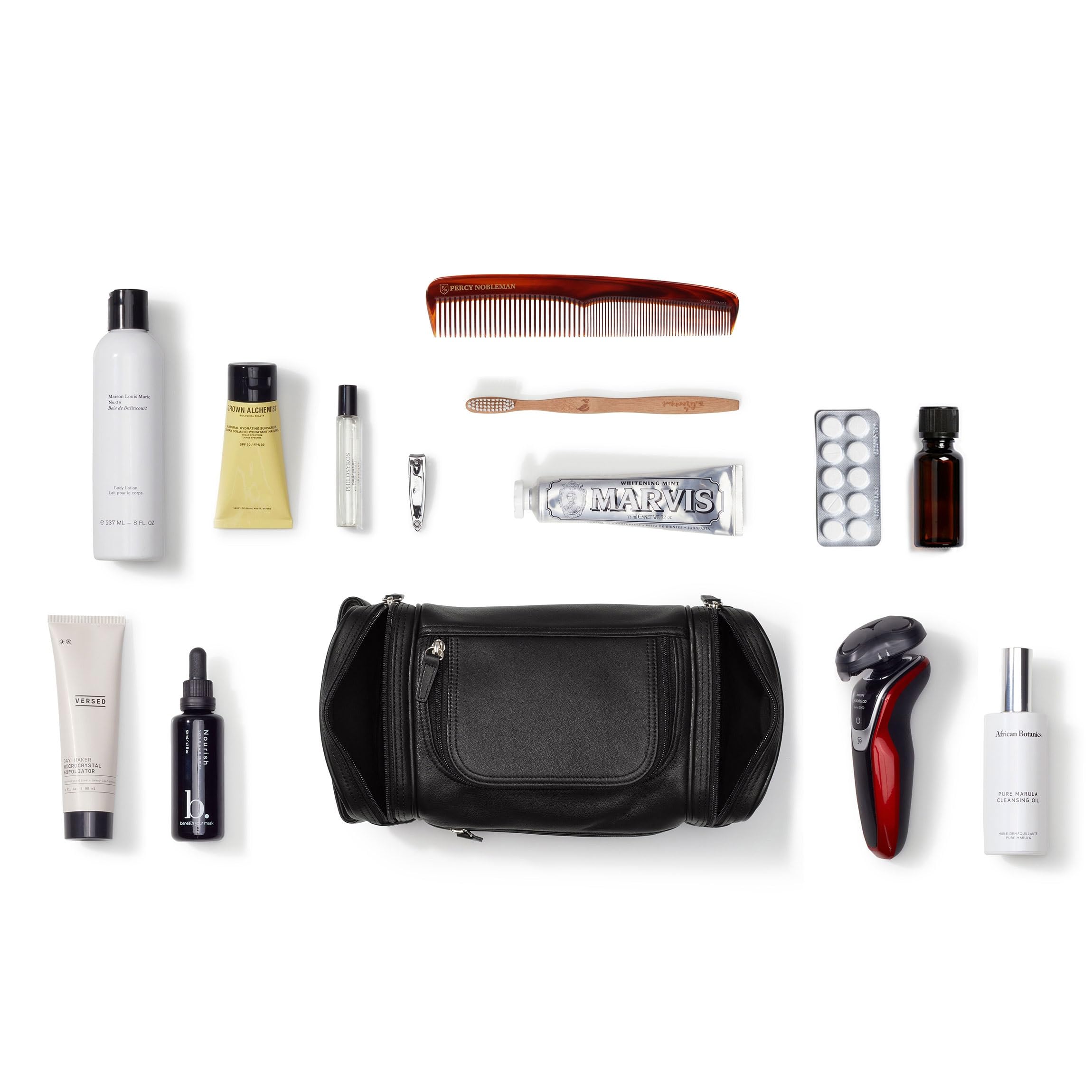 Premium Leather Multi-Pocket Toiletry Bag for Men & Women - Travel Organizer for Cosmetics, Grooming Essentials & Toiletries - Perfect for Vacation, Business Trips & Gym