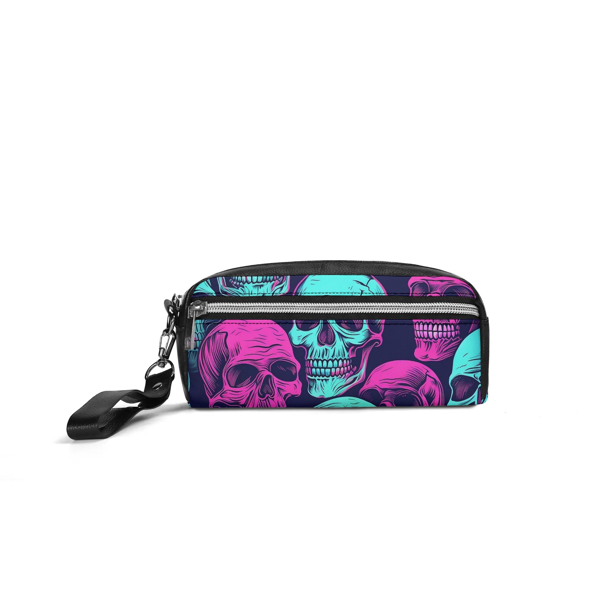 Gothic Neon Skull Leather Clutch Bag for Women - Punk Rock Handbag for Night Out, Party, Concert & Halloween Accessories