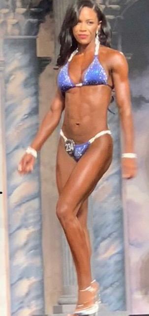 Royal Blue Rhinestone Bikini Competition Suit - Clustered AB Crystal Swimsuit CS566 for Women's Bodybuilding & Pageant Shows