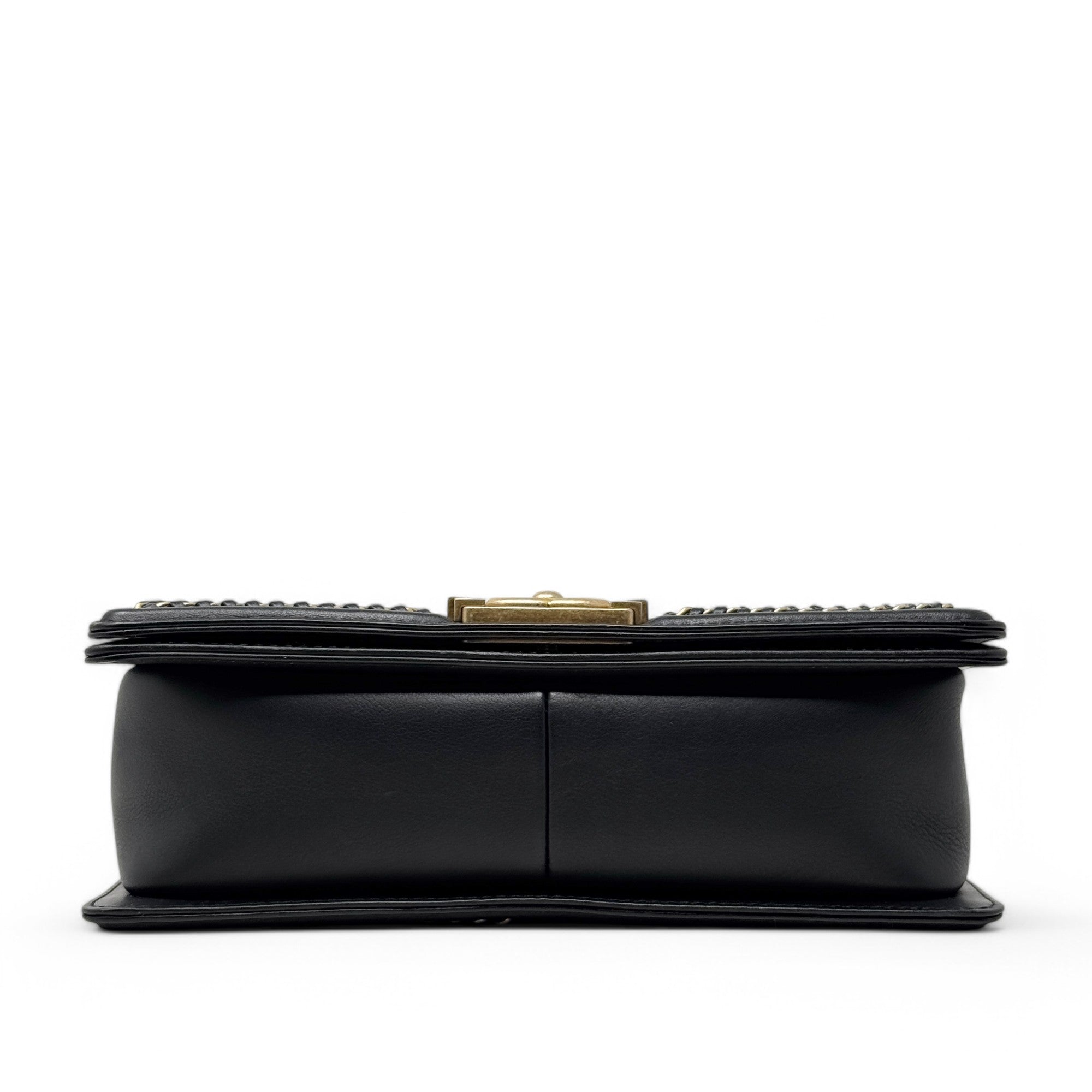 Chanel Black Medium Boy Top Handle Bag - Luxury Designer Handbag for Women | Perfect for Evening Parties, Date Nights & Special Occasions