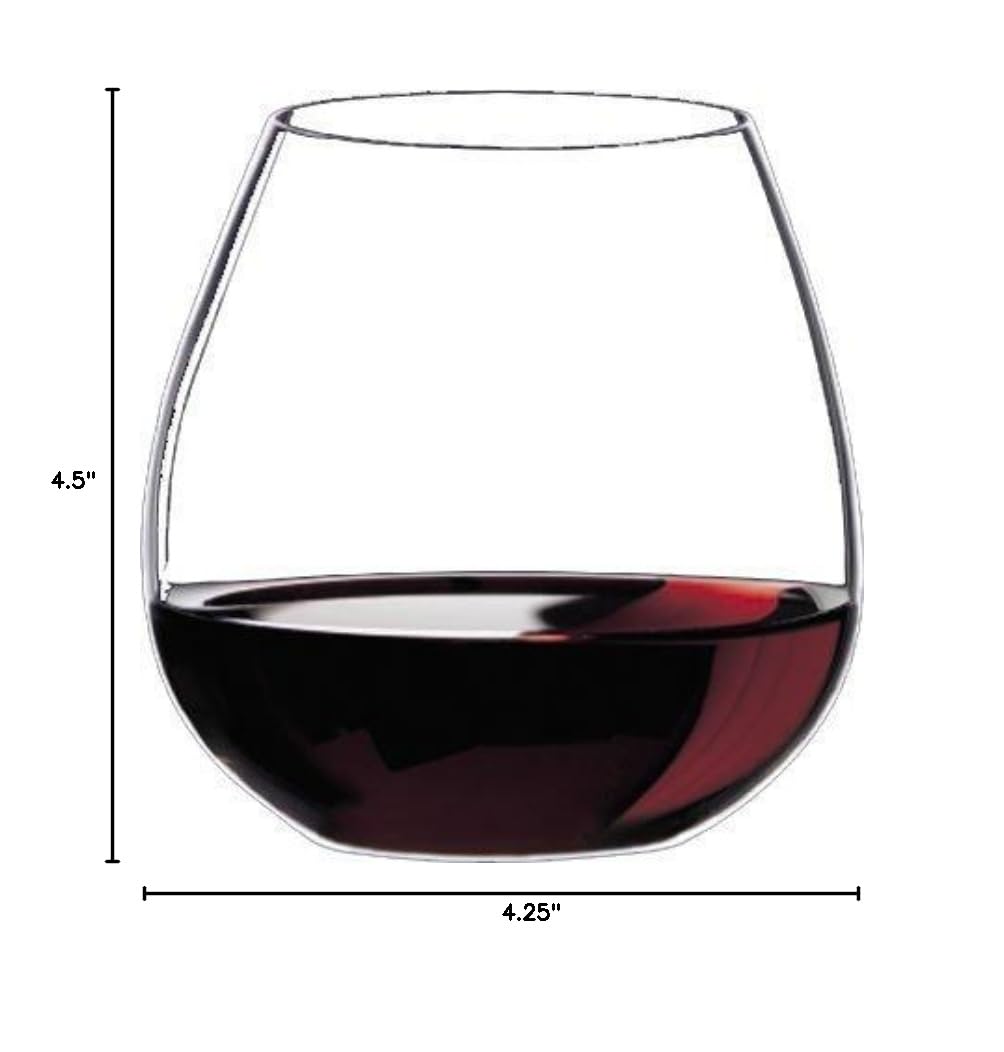 Premium Riedel O Stemless Pinot Noir Nebbiolo Wine Glasses Set of 6 - Elegant Stem-Free Design for Red Wine Tasting, Dinner Parties & Home Entertaining