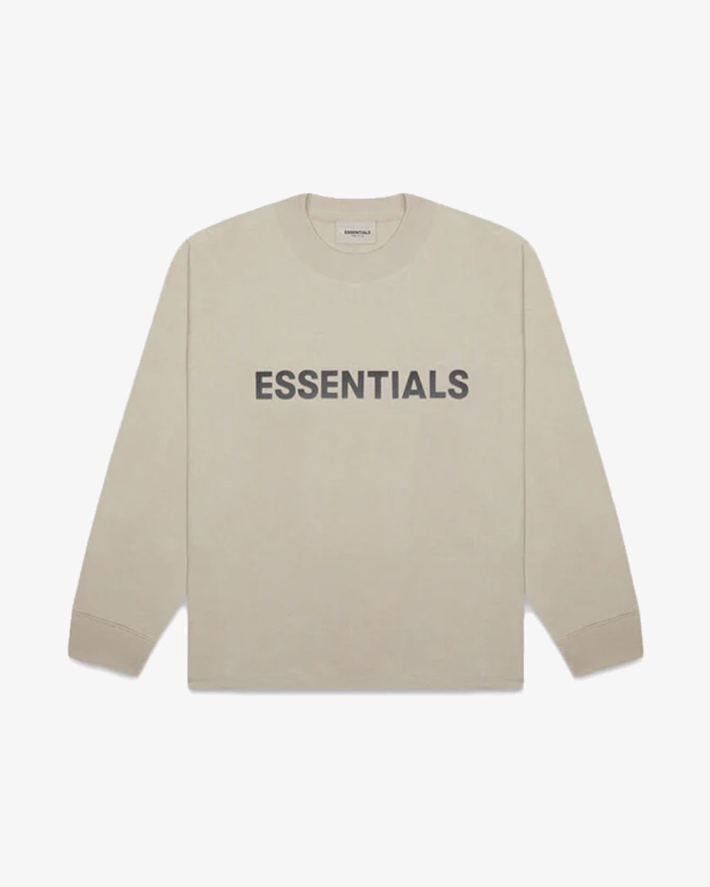 FOG ESSENTIALS SS20 Olive Long Sleeve T-Shirt with Silicone Applique Logo - Streetwear Fashion for Men | Casual Wear & Urban Outfits