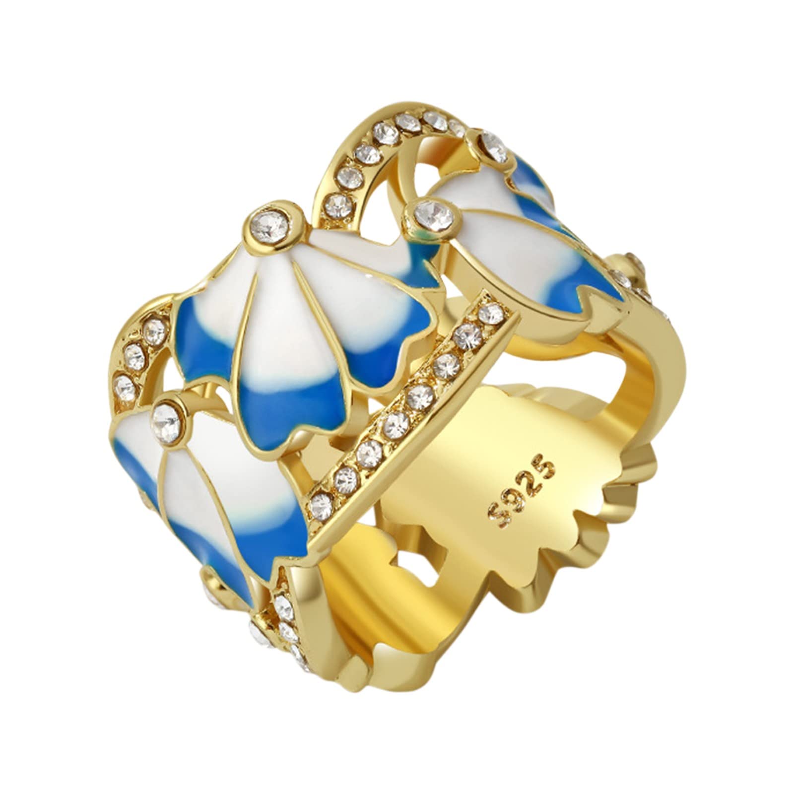 Butterfly Rhinestone Diamond Ring for Women - Fashion Trendy Open Heart Design, Size 6-10 | Elegant Jewelry Gift for Valentine's Day, Anniversary & Special Occasions