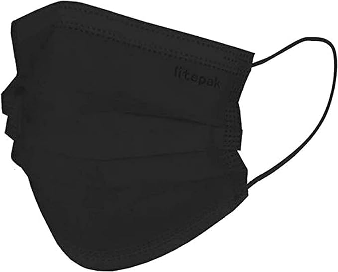 2000 Pcs Disposable Face Masks - 3-Ply Breathable Black Face Cover for Adults - 40 Packs of 50 - Perfect for Daily Use, Travel & Public Safety Protection