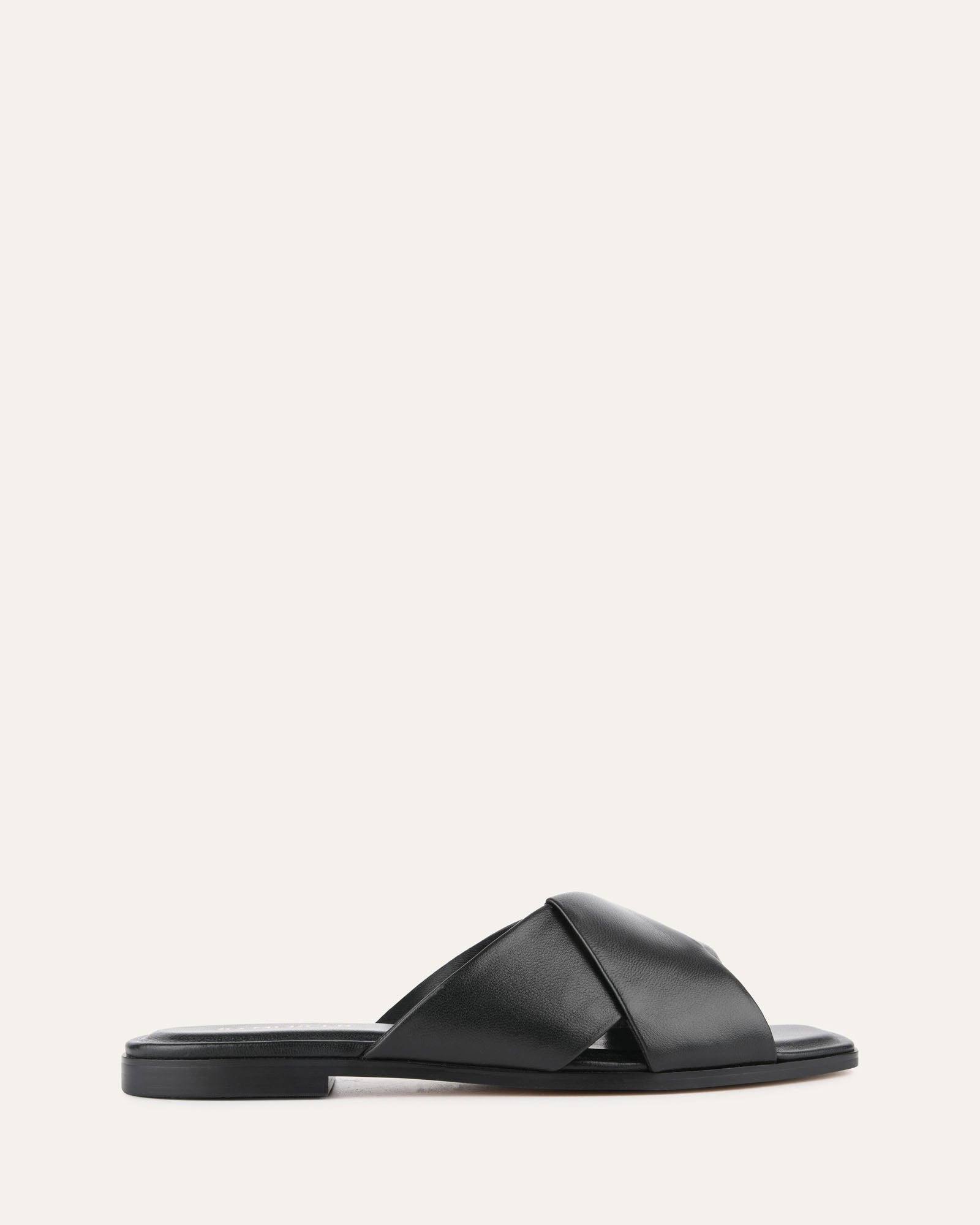 CYRA Flat Sandals for Women - Black Leather Strappy Comfortable Summer Sandals - Perfect for Beach, Vacation & Casual Outings