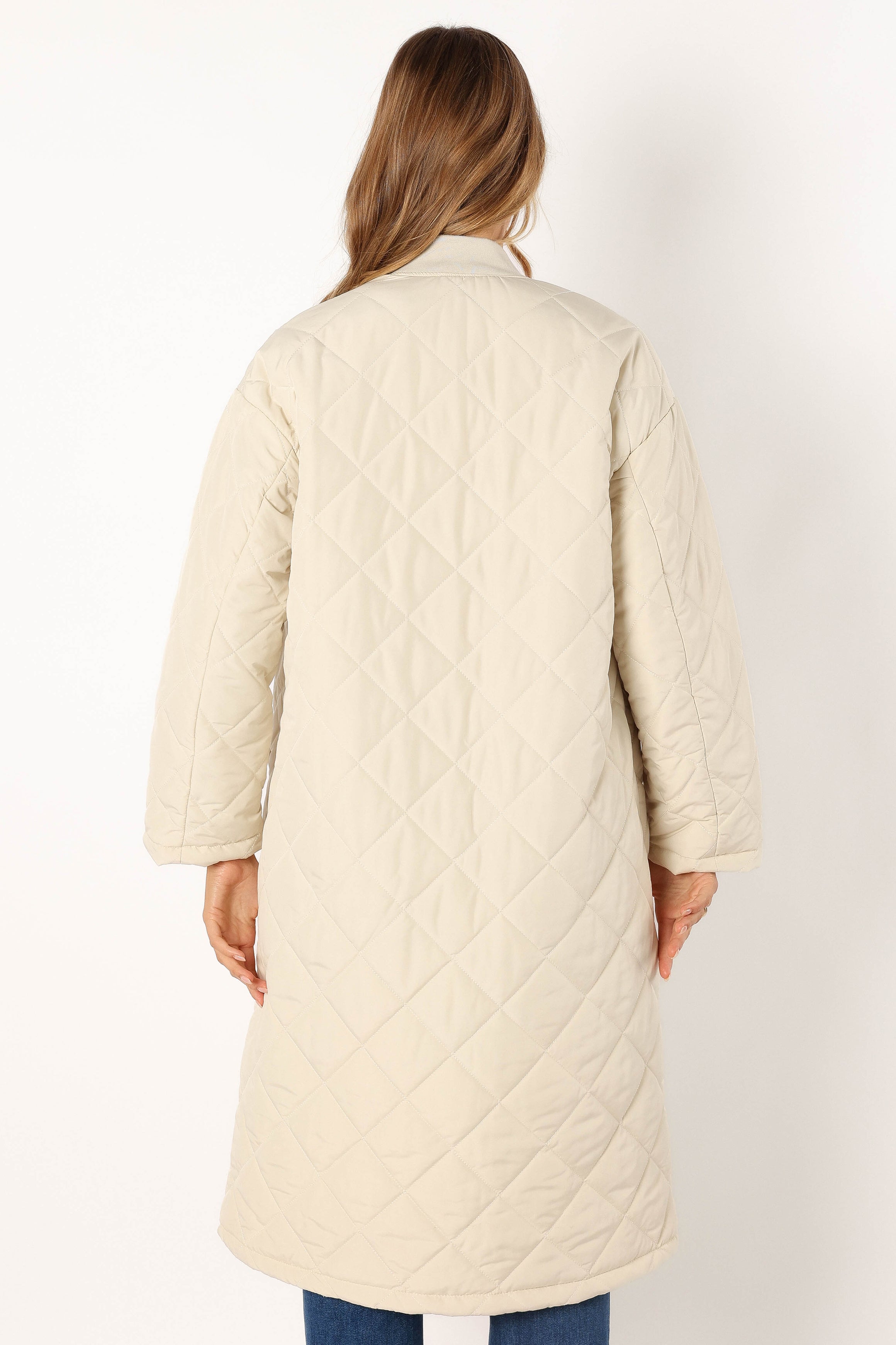 Clea Quilted Jacket Women's Lightweight Puffer Coat - Bone | Winter Fashion Outerwear for Casual, Work & Outdoor Activities