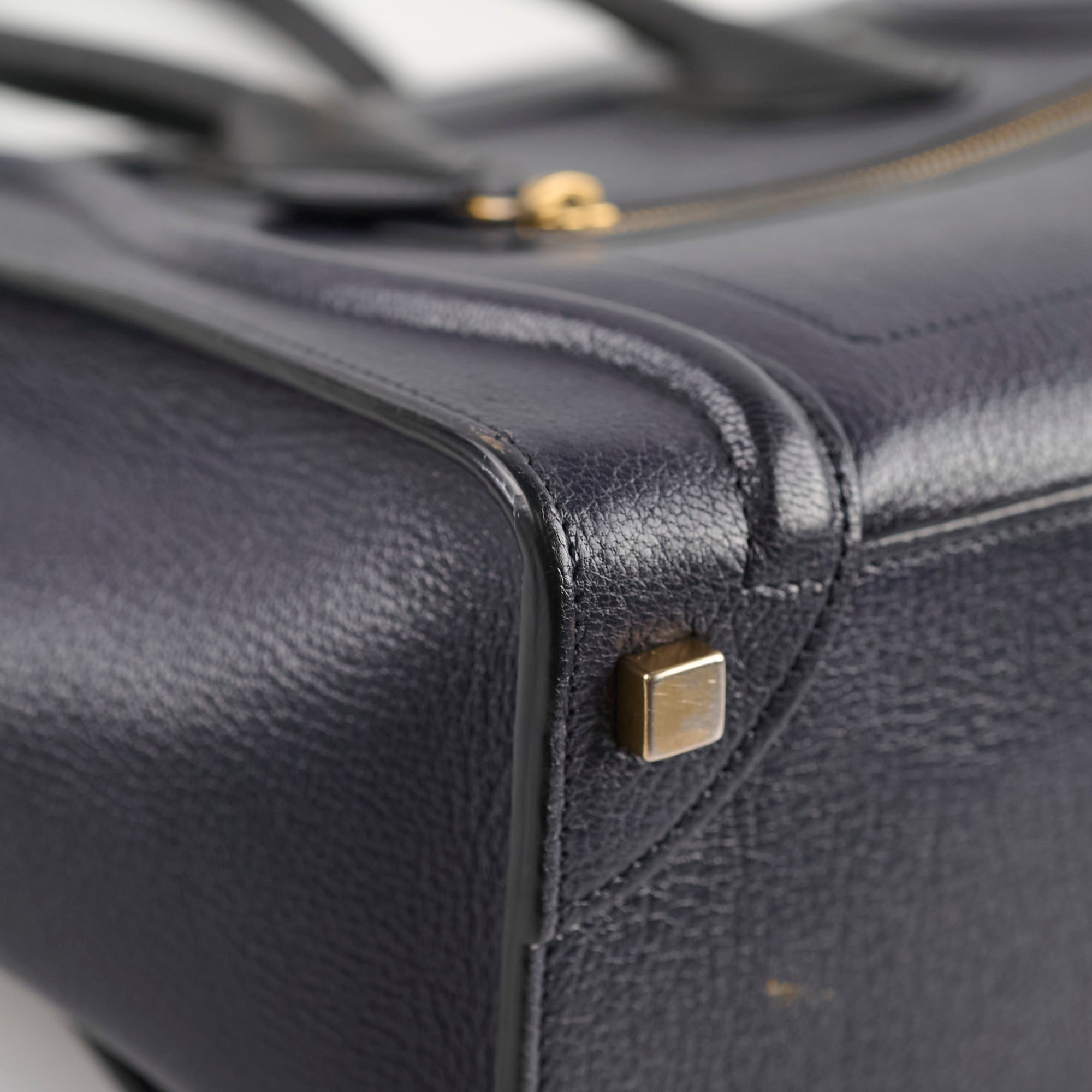 Celine Micro Luggage Bag in Navy Blue | Genuine Leather Crossbody Handbag for Women | Perfect for Work, Travel & Everyday Use