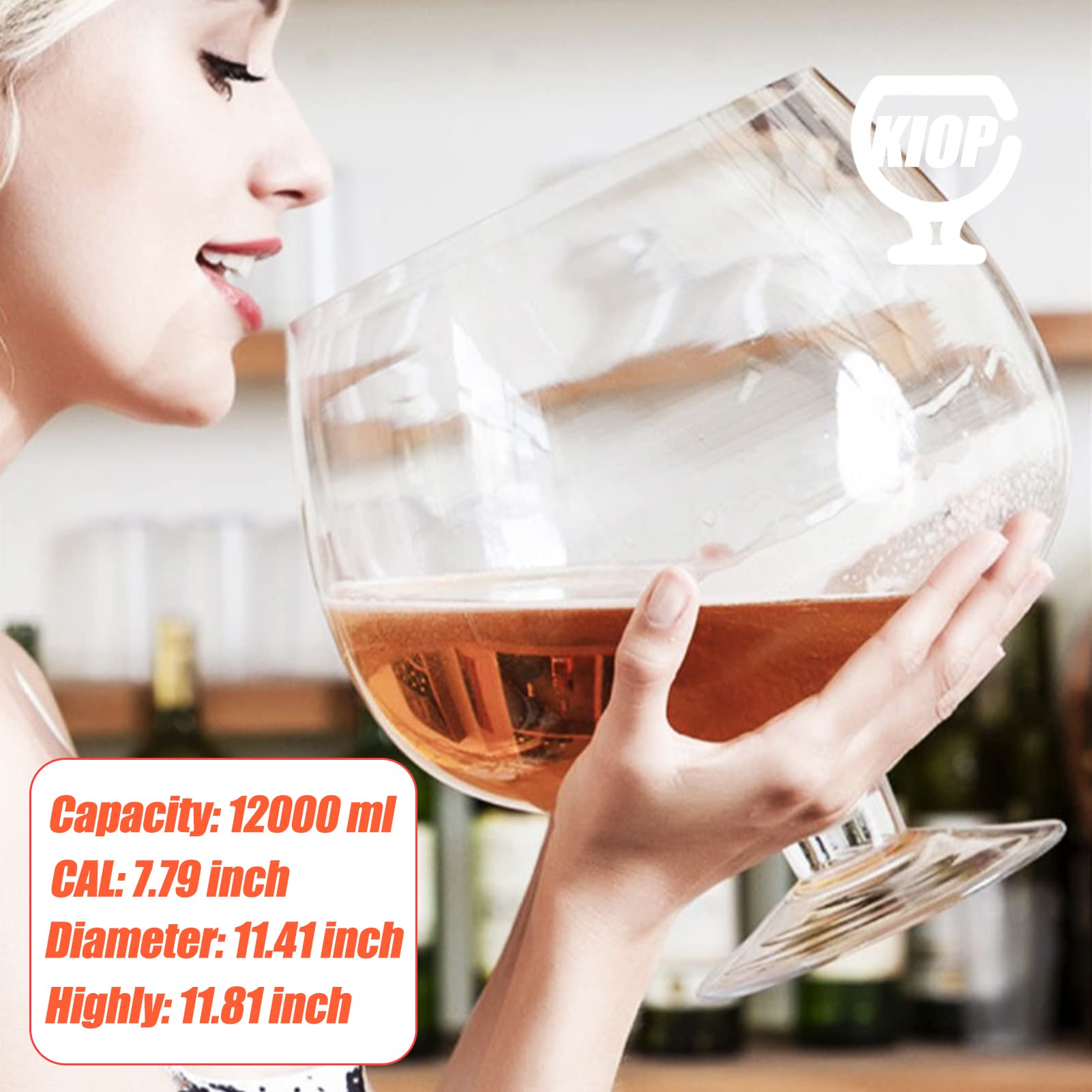 12,000ml Oversized Crystal Brandy & Beer Glasses - Elegant Bar Wine Goblets for Cocktails, Whiskey & Champagne - Perfect for Home Bars, Parties & Gifts