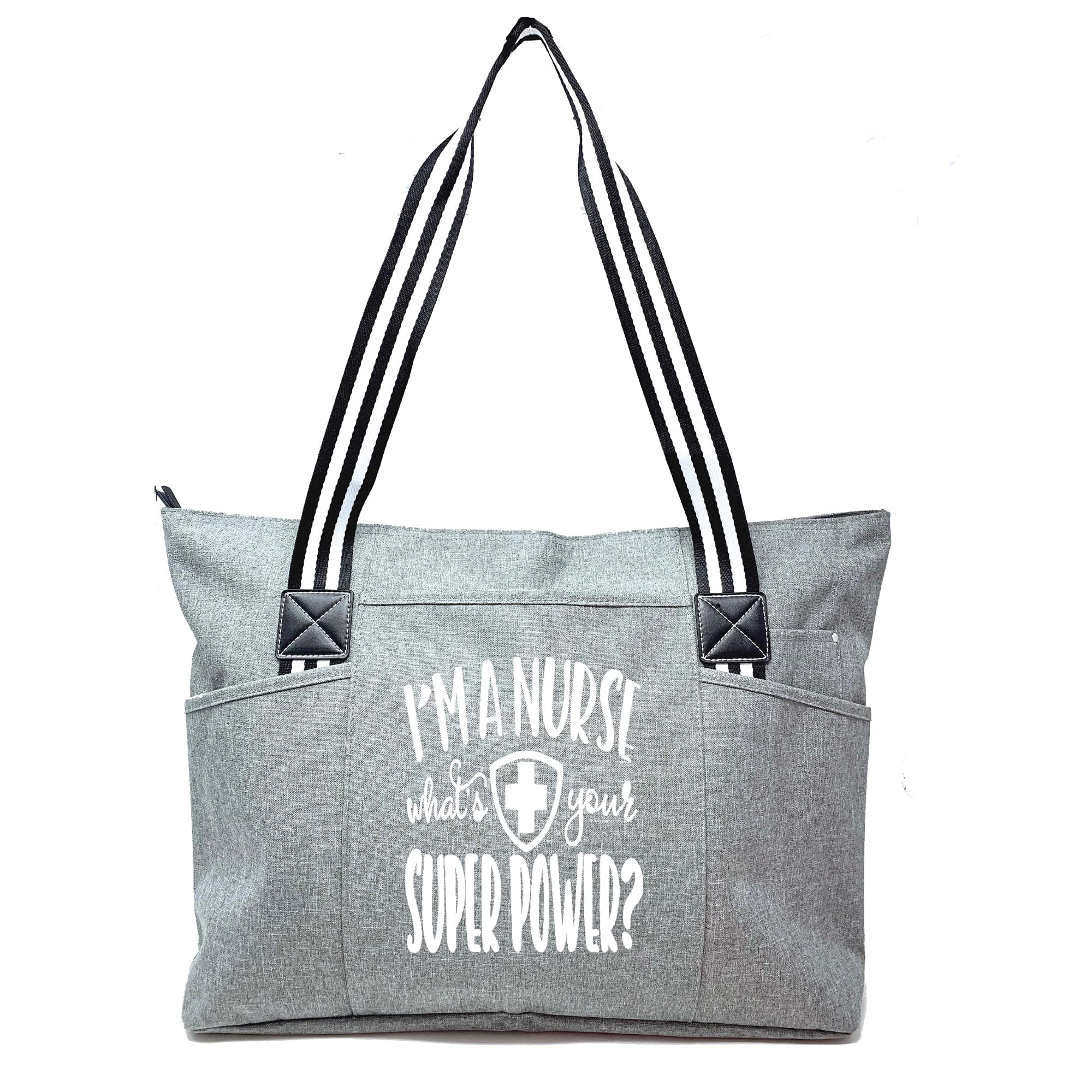 Professional Nurse Tote Bag for Women - Large Medical Work Bag with Multiple Pockets & Zipper Closure - Durable Shoulder Straps - Perfect Christmas Gift for Nurses & Healthcare Workers (Great for Hospital Shifts, Nursing School & Medical Conferences)