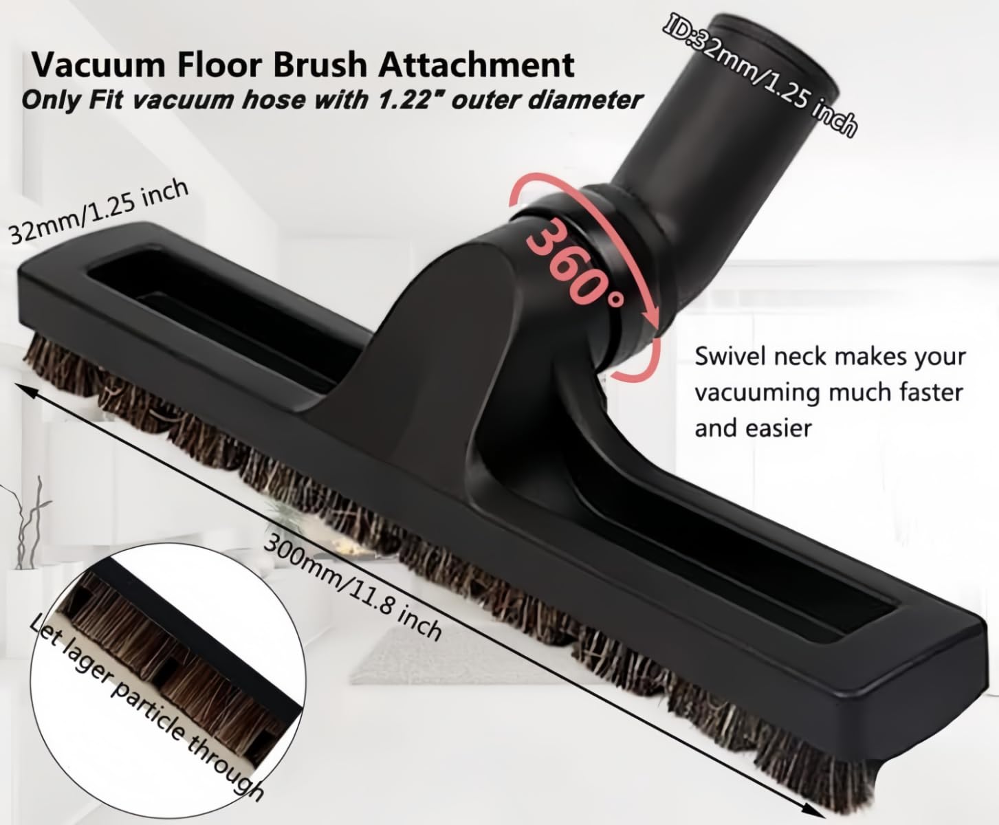15-Piece Universal Vacuum Cleaner Attachment Kit with Brushes & Hose Adapters (2.5