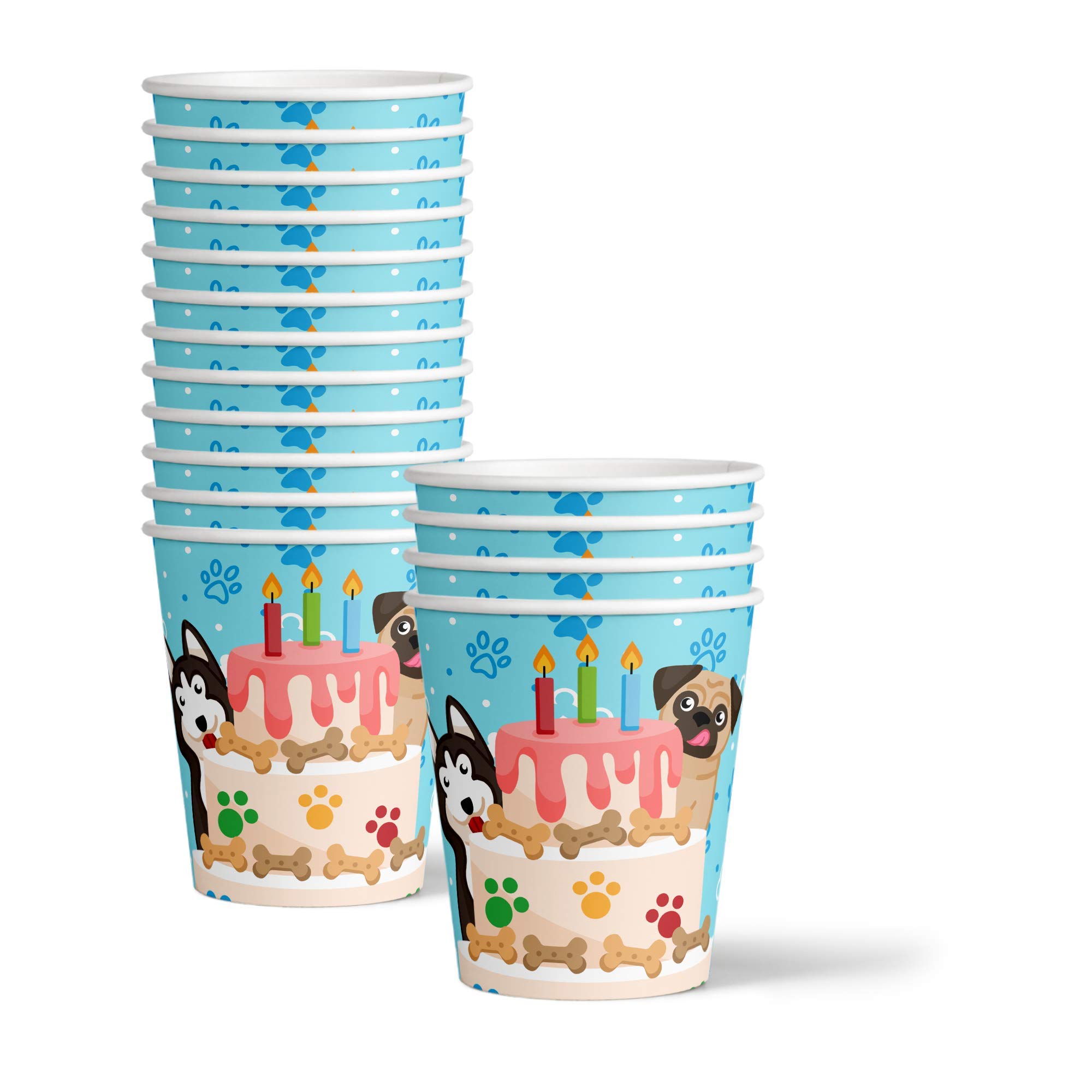 Puppy Dog Birthday Party Supplies Set - 16-Piece Kit with Plates, Napkins & Cups for Puppy Themed Celebrations - Perfect for Kids' Birthday Parties, Dog Lovers Events & Pet-Themed Gatherings