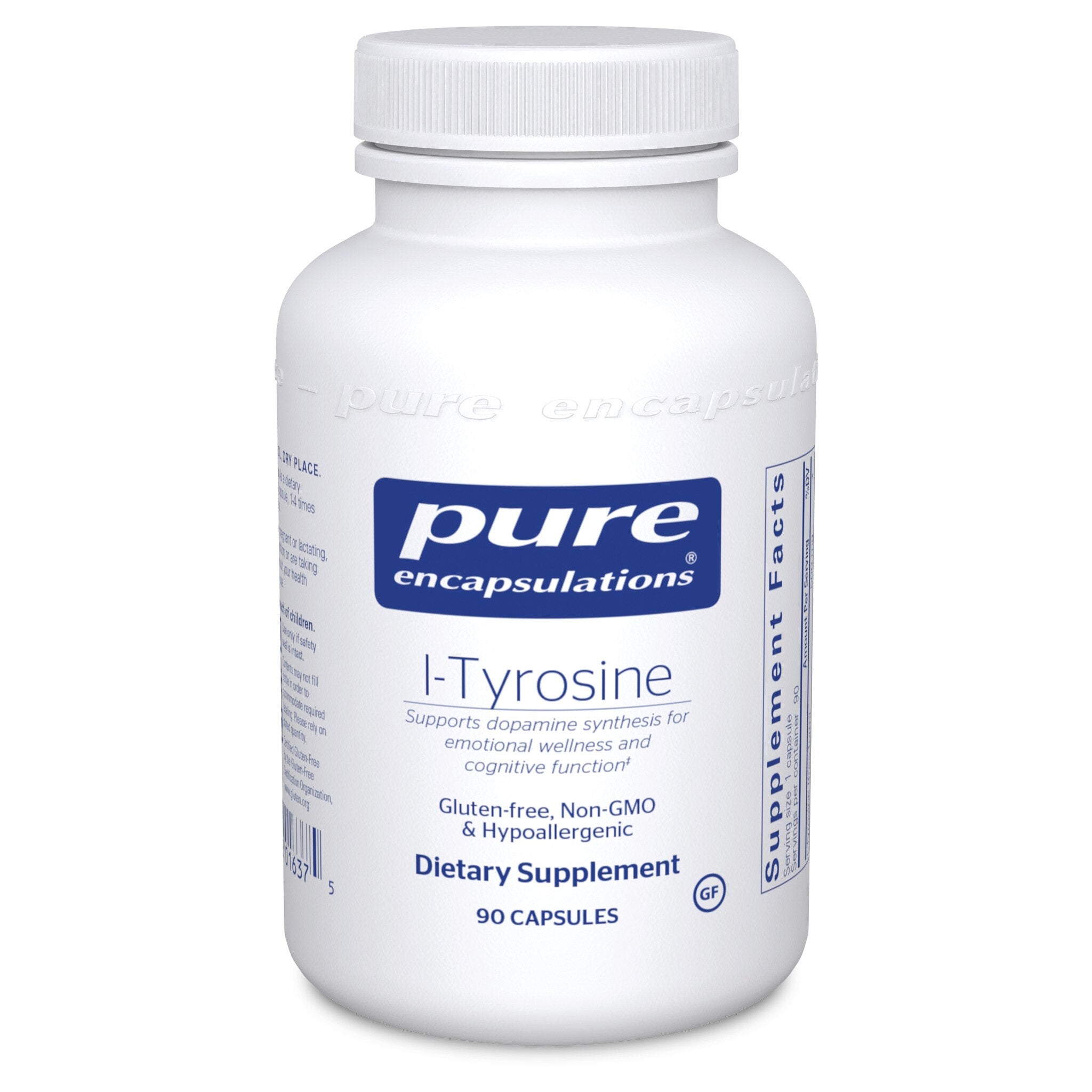 Pure Encapsulations L-Tyrosine 500mg | 120 Capsules | Amino Acid Supplement for Focus & Stress Relief | Supports Cognitive Function & Mood Balance - Perfect for Work, Study & Daily Wellness