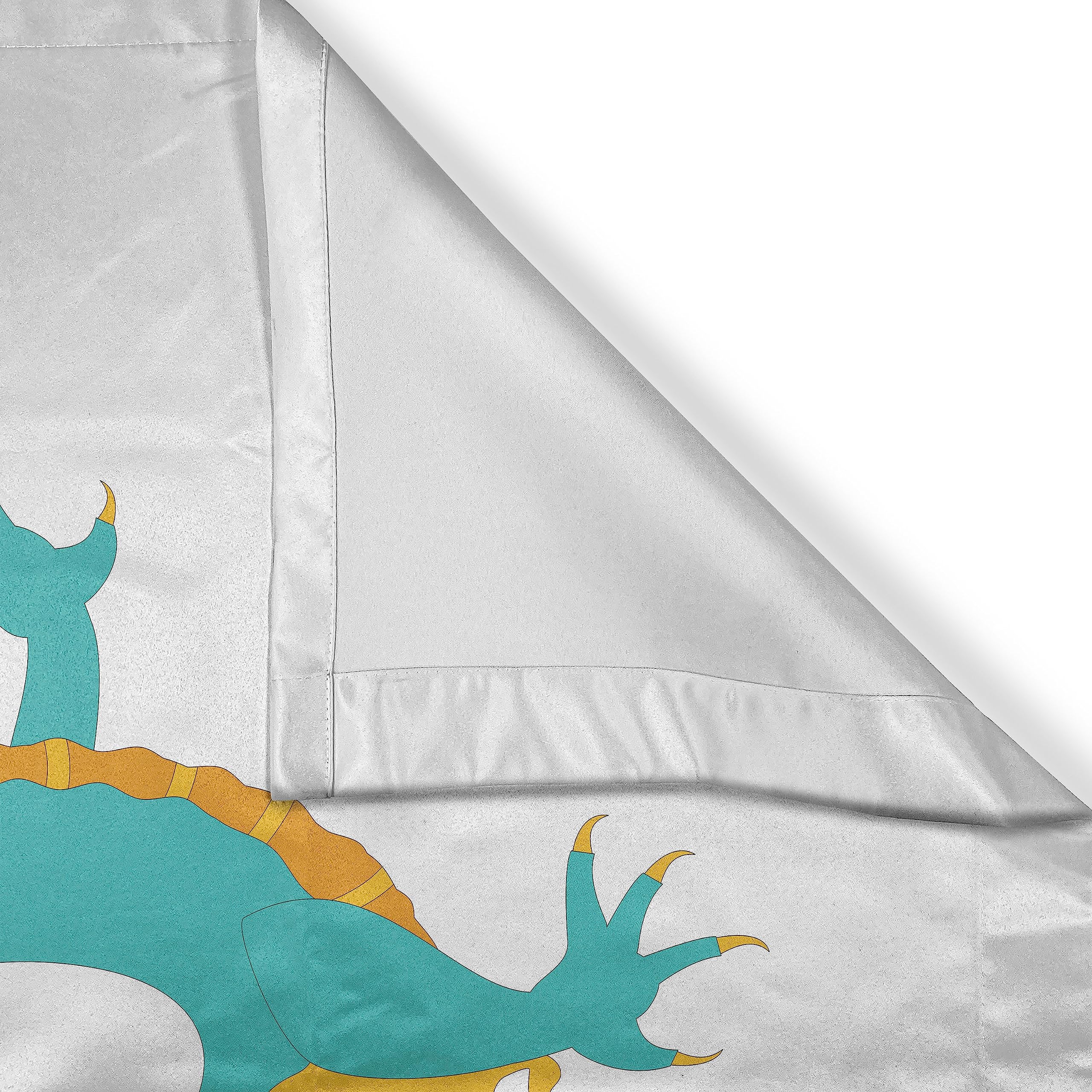 Ambesonne Dragon Kitchen Curtains - Mythological Chinese Dragon Illustration, Cartoon Monster Design, 2 Panel Rod Pocket Drapes, 55