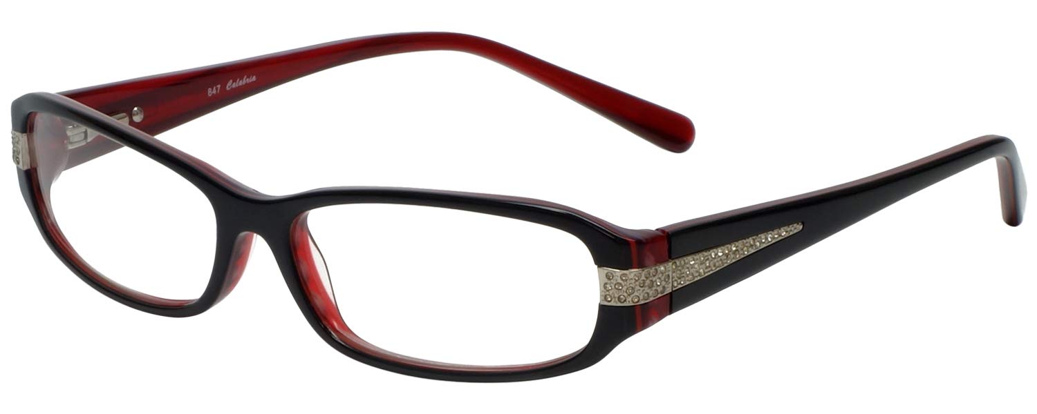 Calabria 847 Dazzles Reading Glasses with Hard Case - Stylish Readers for Women & Men - Perfect for Reading, Computer Use & Daily Activities