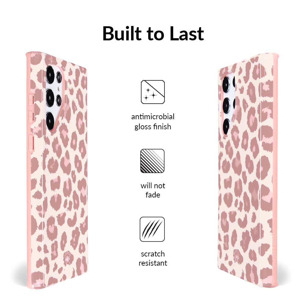 Samsung Galaxy Phone Case - Blush Leopard Print Protective Cover for Samsung S21/S20/S10/Note 20 - Stylish & Durable Slim Fit Case for Everyday Use & Travel
